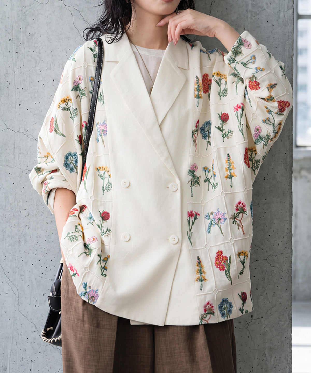 Floral Embroidered Tailored Jacket Ladies