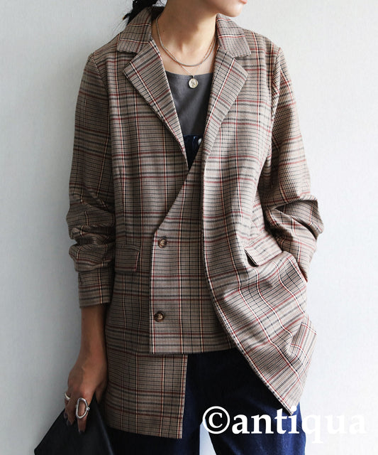 Classical check jacket Ladies