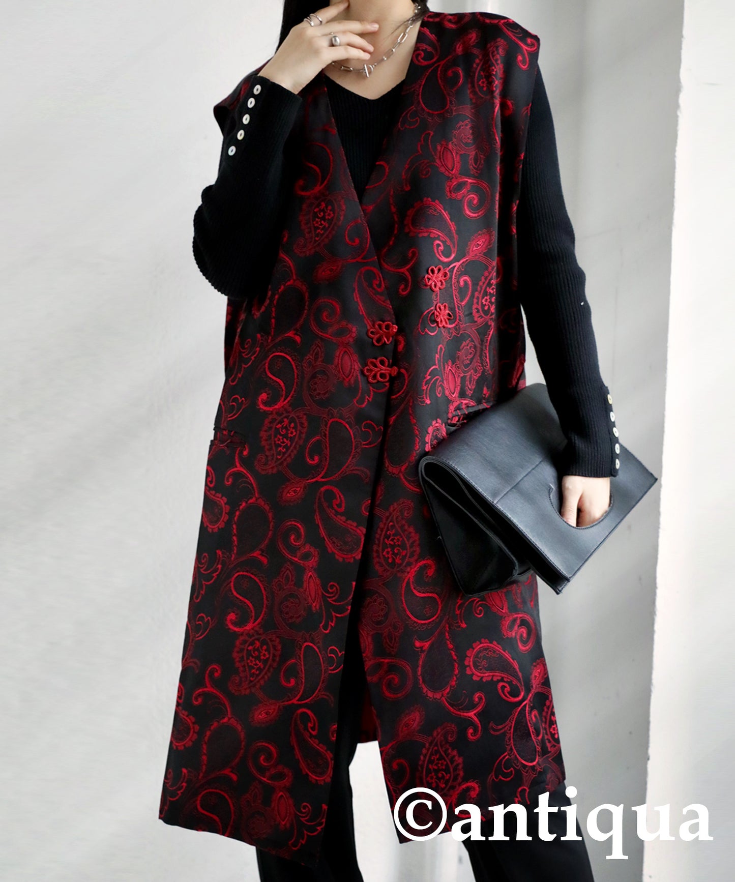 Okamoto Emi Collaboration product! Ladies Chinese style Long Vest