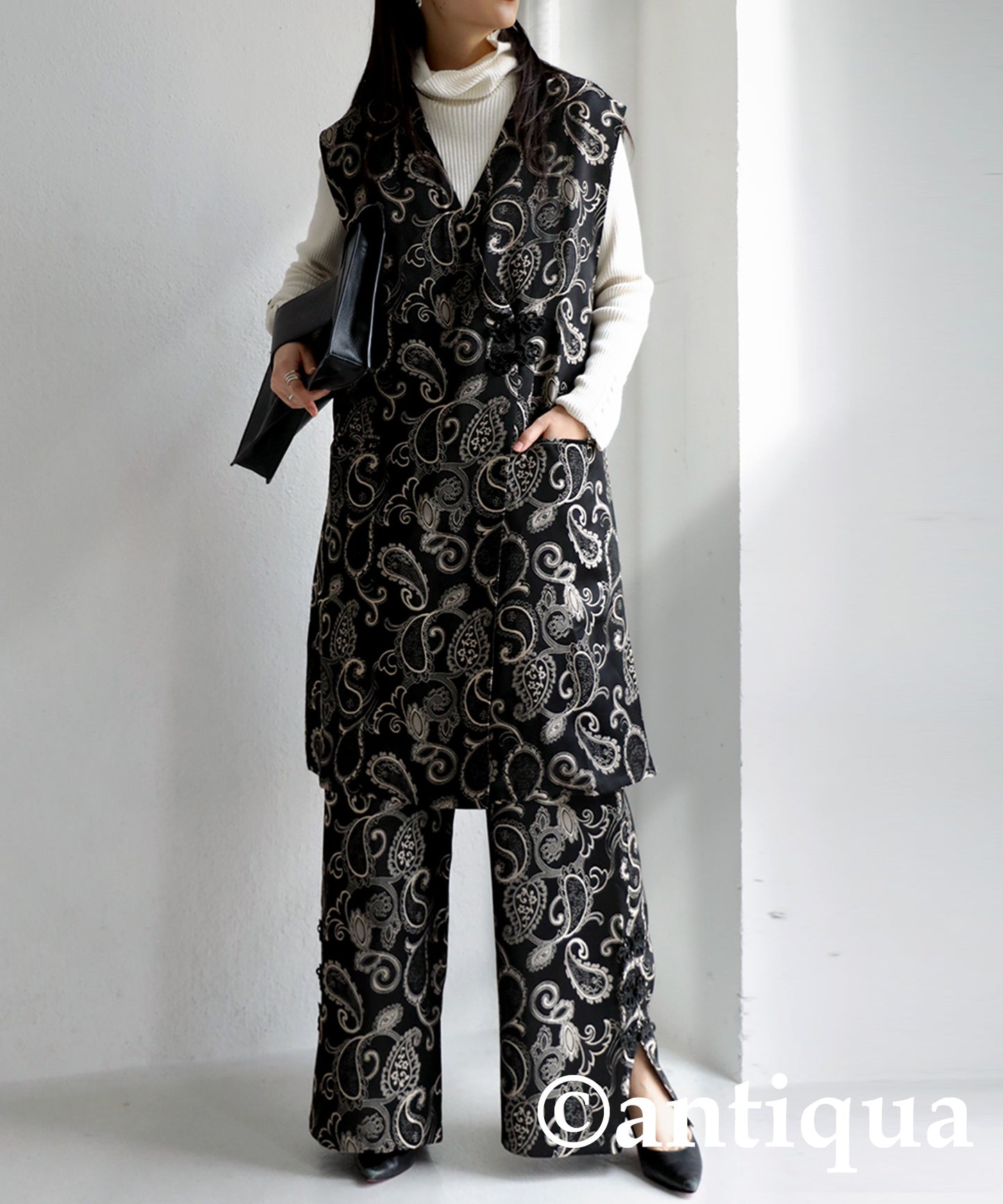 Okamoto Emi Collaboration product! Ladies Chinese style Long Vest