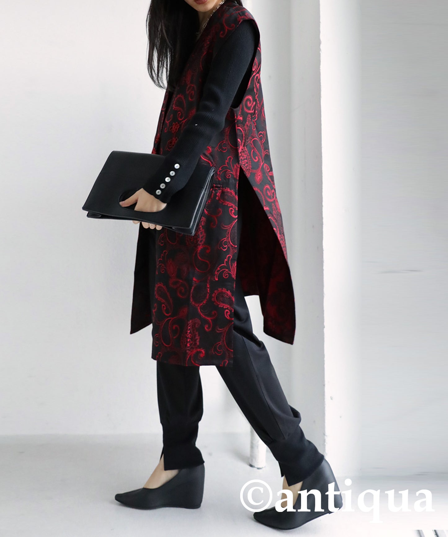 Okamoto Emi Collaboration product! Ladies Chinese style Long Vest