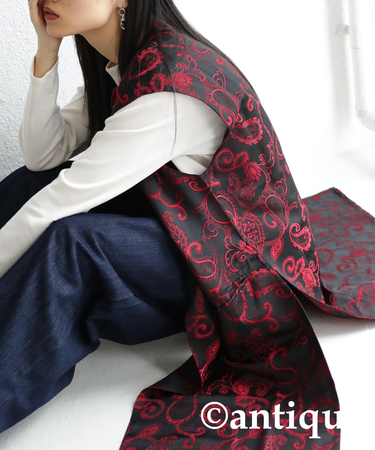 Okamoto Emi Collaboration product! Ladies Chinese style Long Vest