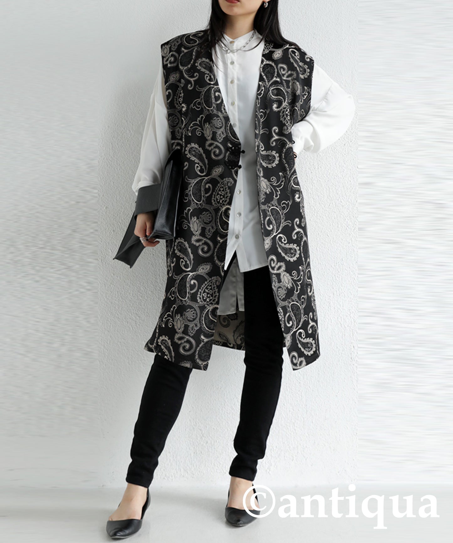 Okamoto Emi Collaboration product! Ladies Chinese style Long Vest