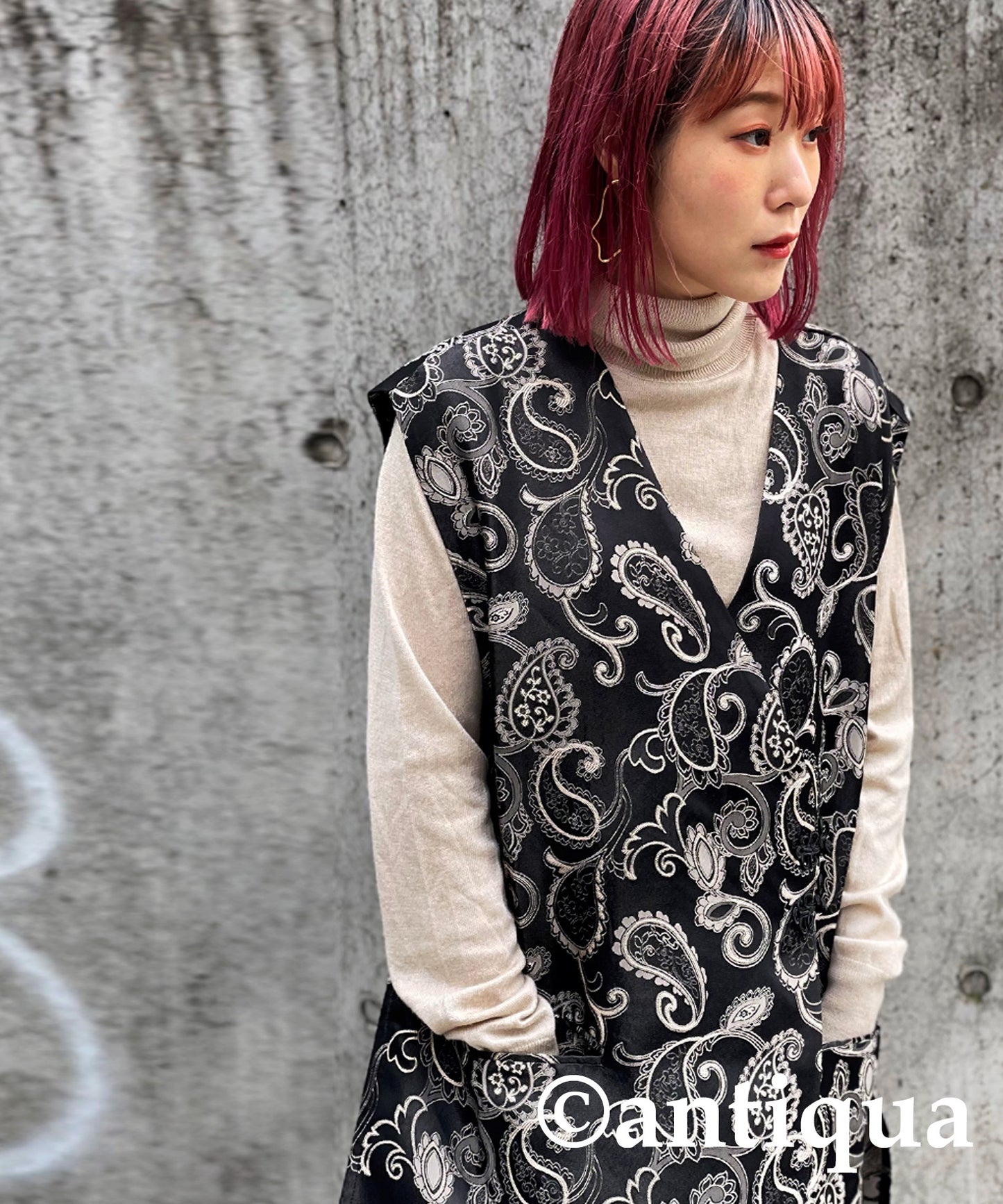 Okamoto Emi Collaboration product! Ladies Chinese style Long Vest