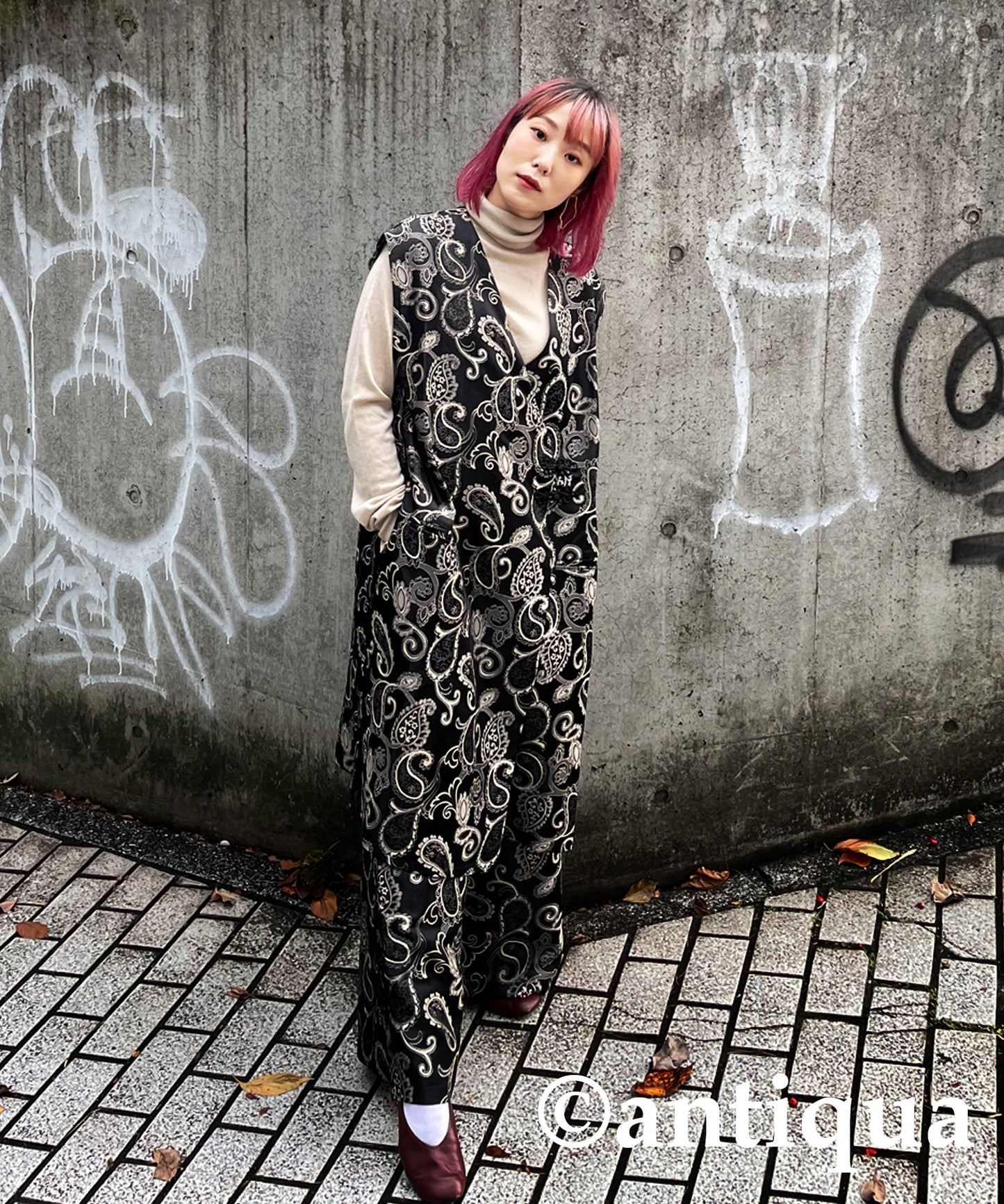 Okamoto Emi Collaboration product! Ladies Chinese style Long Vest