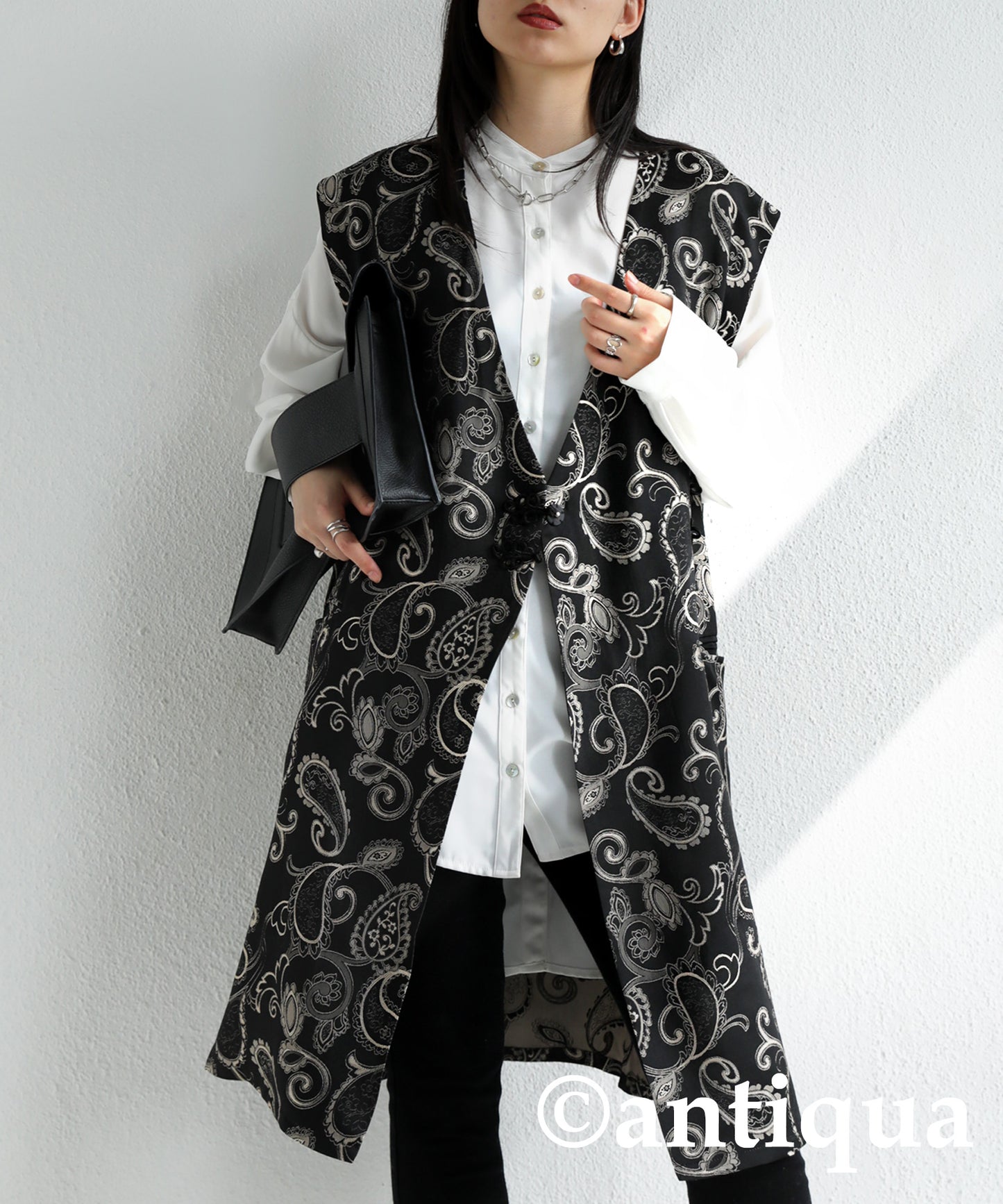 Okamoto Emi Collaboration product! Ladies Chinese style Long Vest