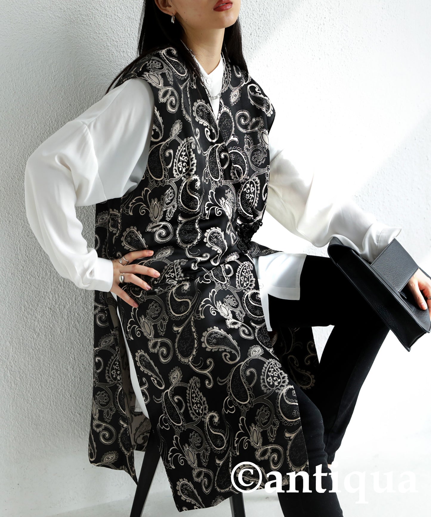 Okamoto Emi Collaboration product! Ladies Chinese style Long Vest