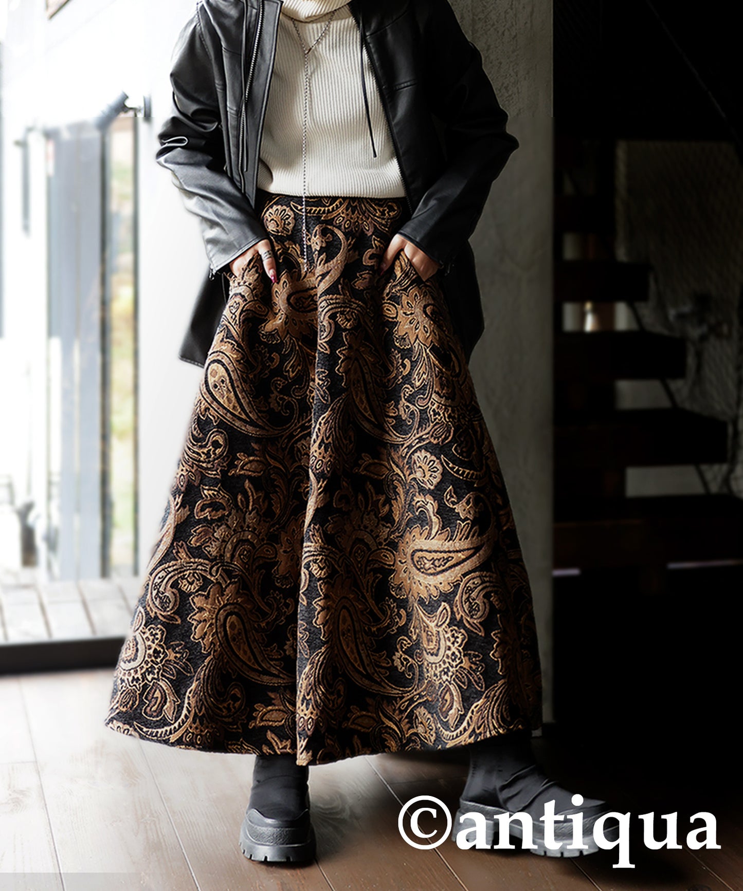 Jacquard Paisley Pattern Skirt Ladies