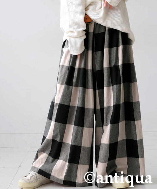 Checked Wide-leg Pants Ladies
