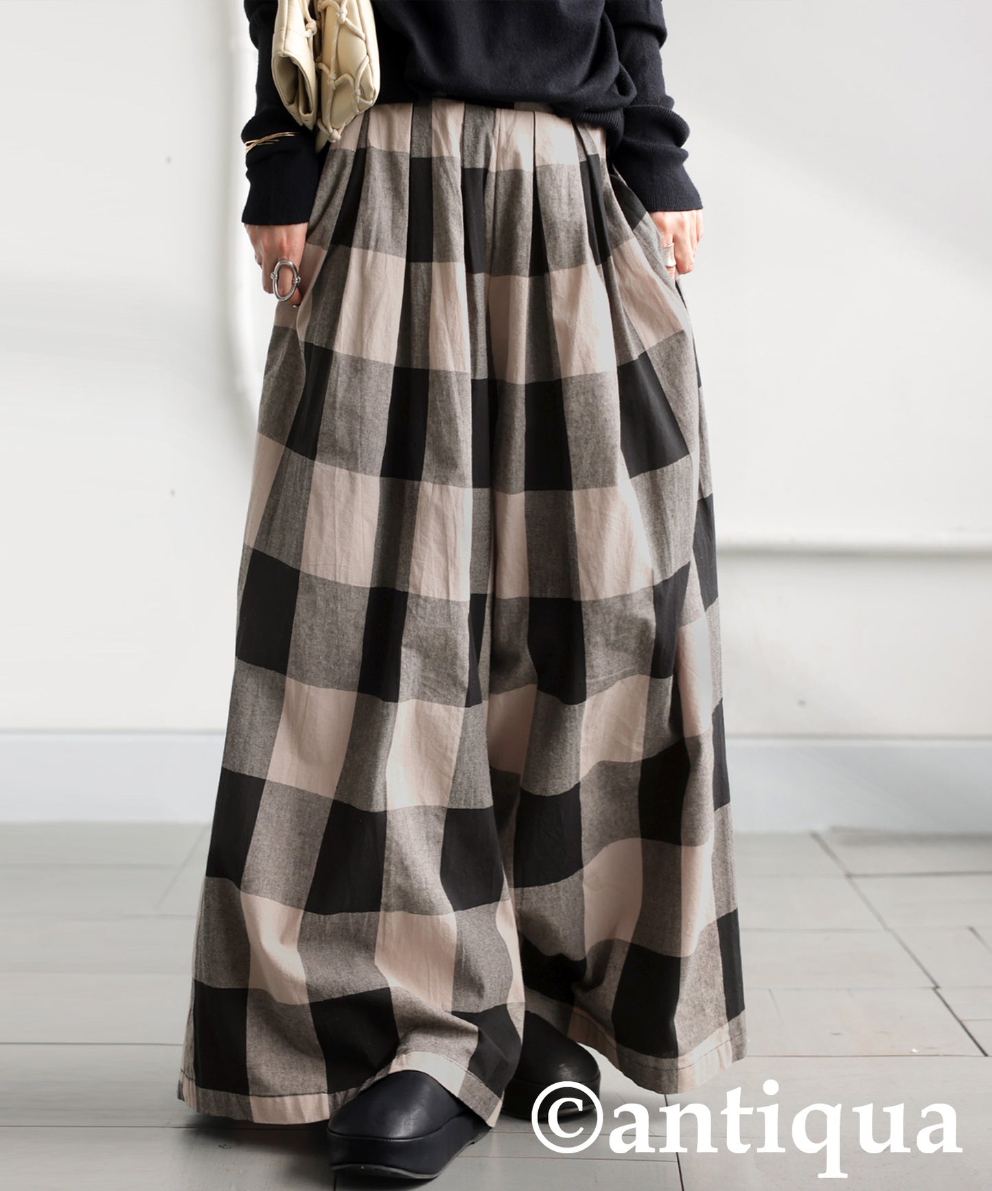 Checked Wide-leg Pants Ladies