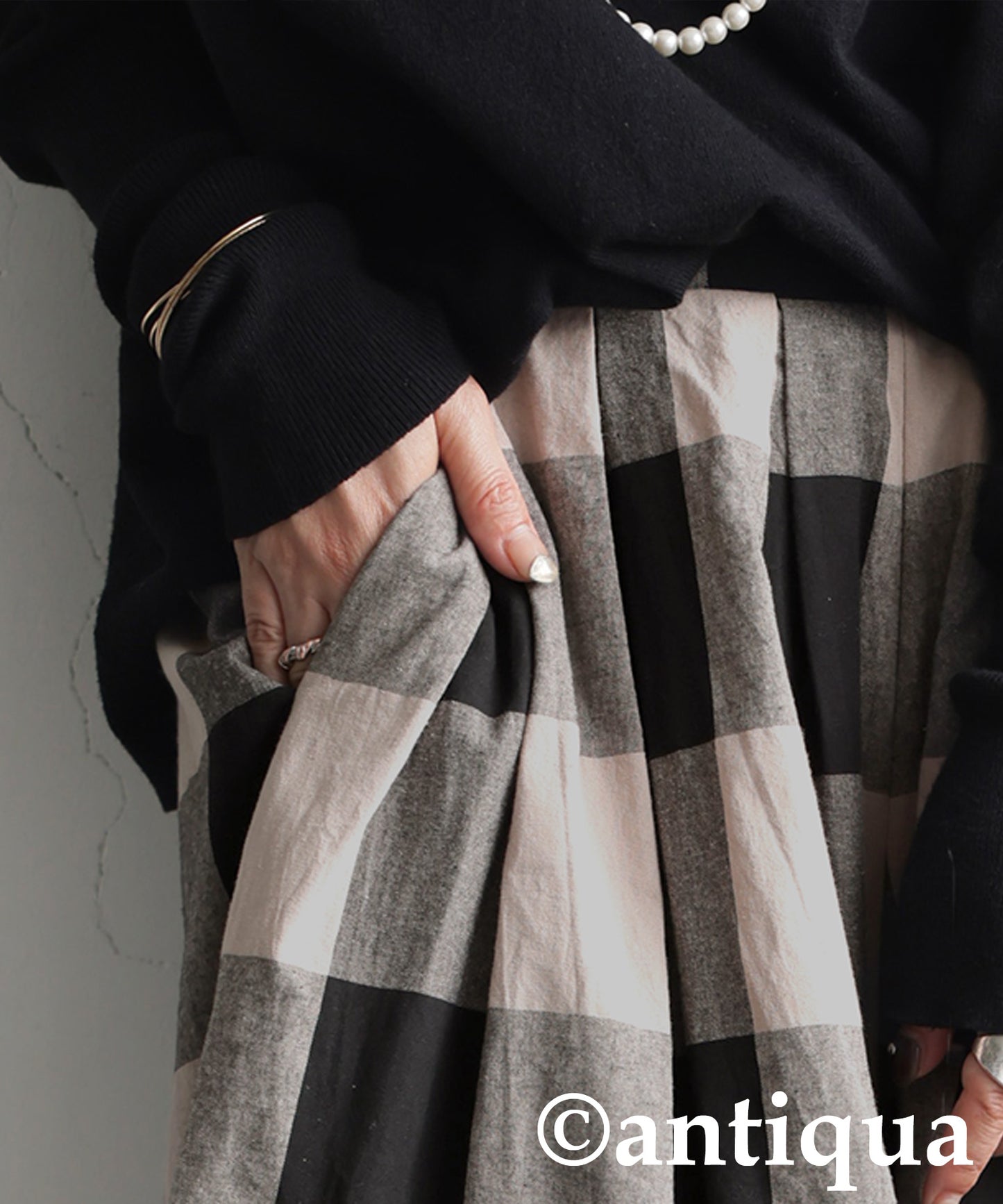 Checked Wide-leg Pants Ladies