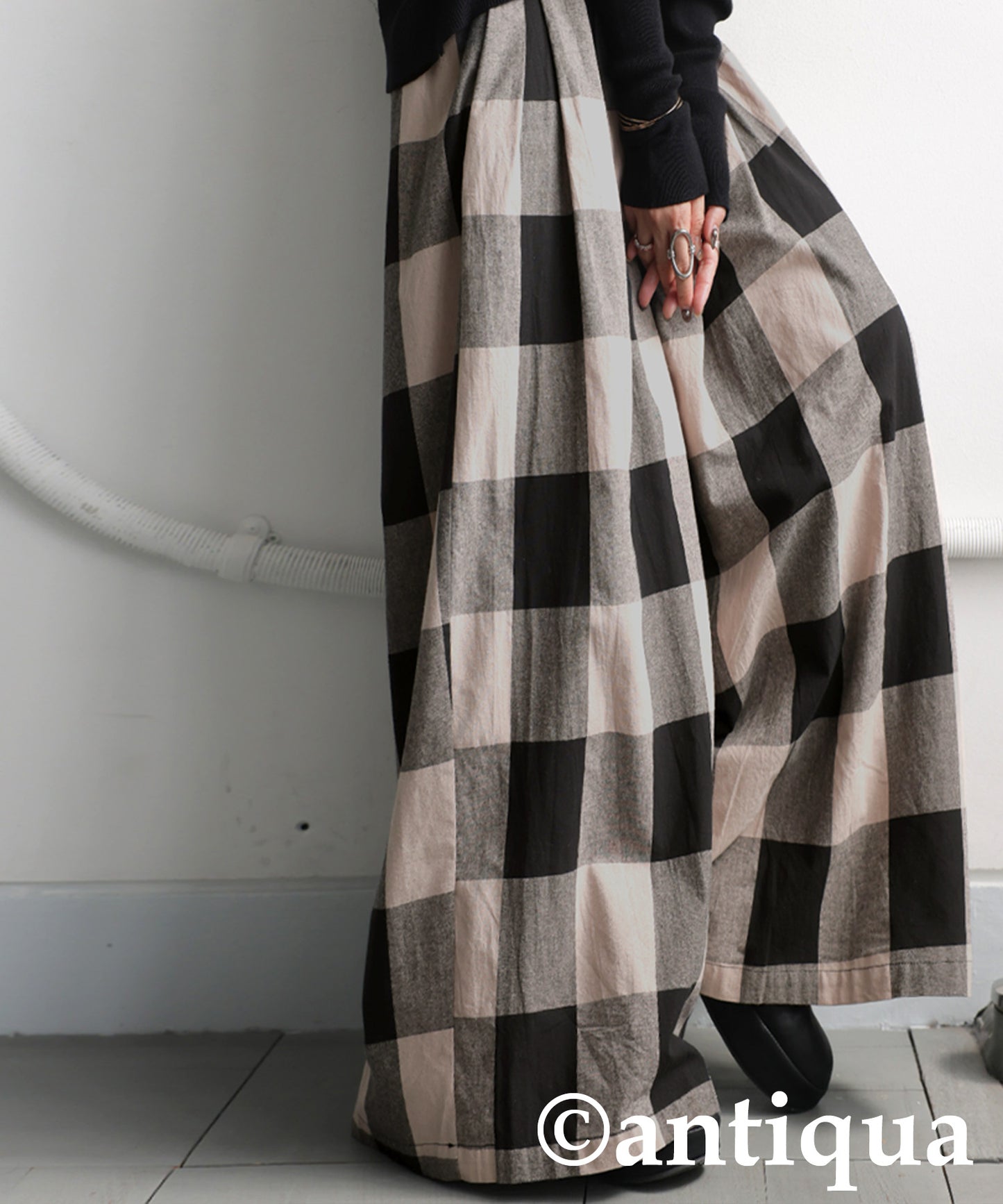 Checked Wide-leg Pants Ladies