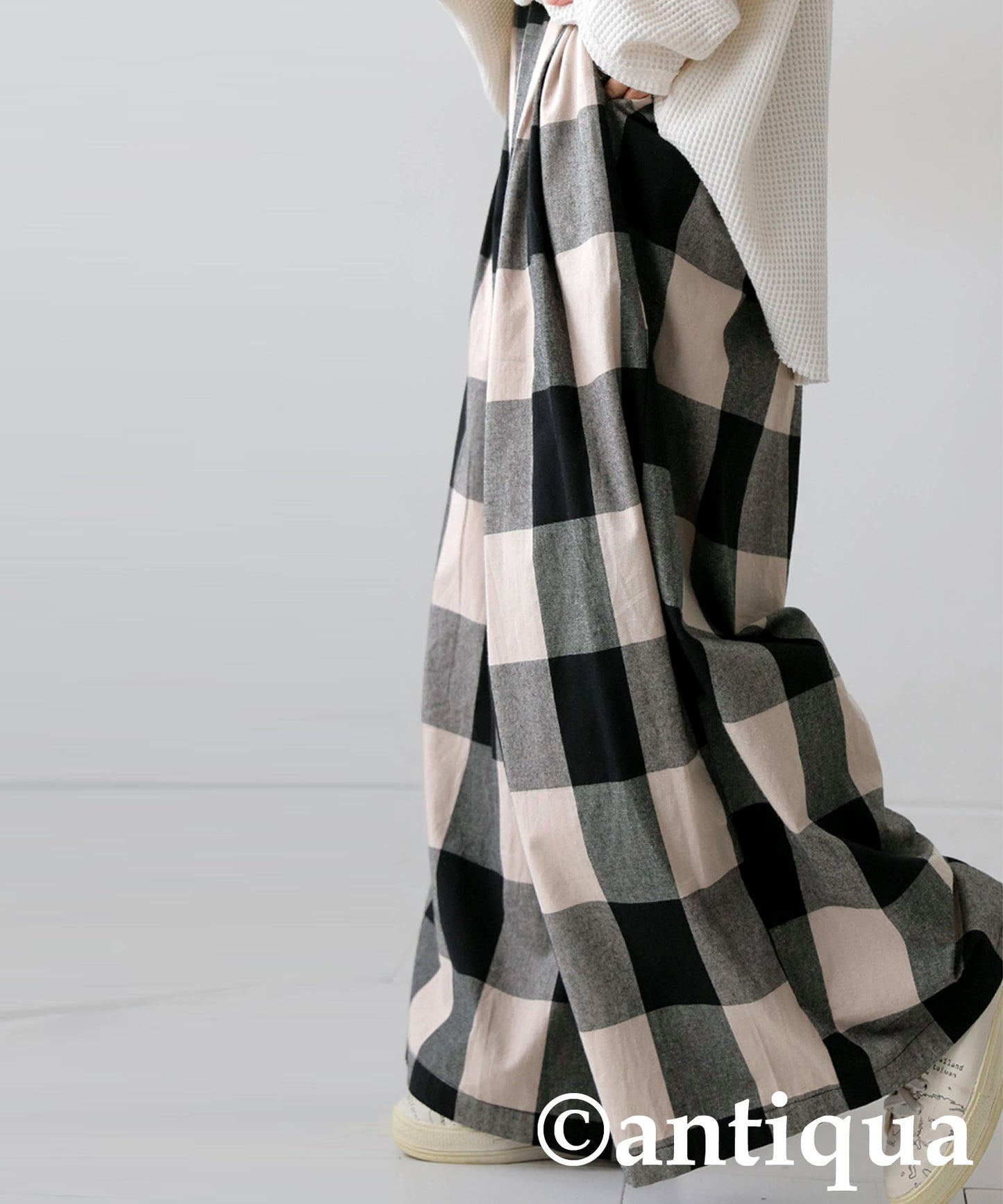 Checked Wide-leg Pants Ladies