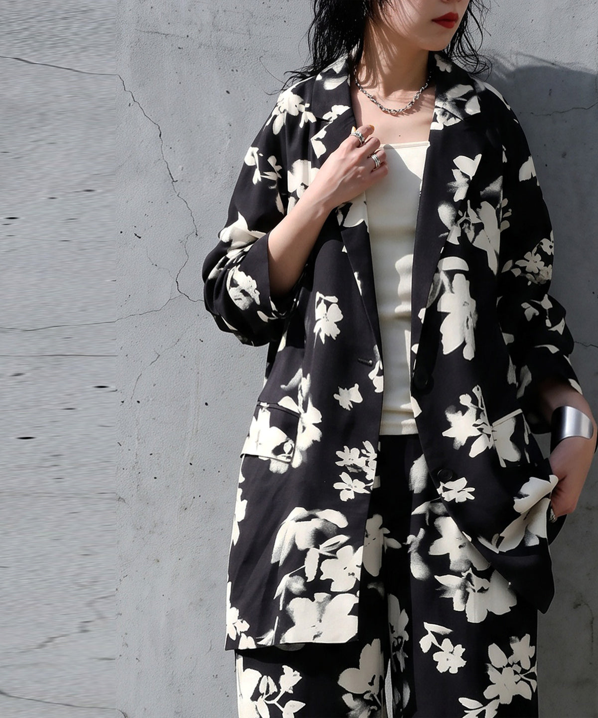Floral Print Tailored Jacket Ladies