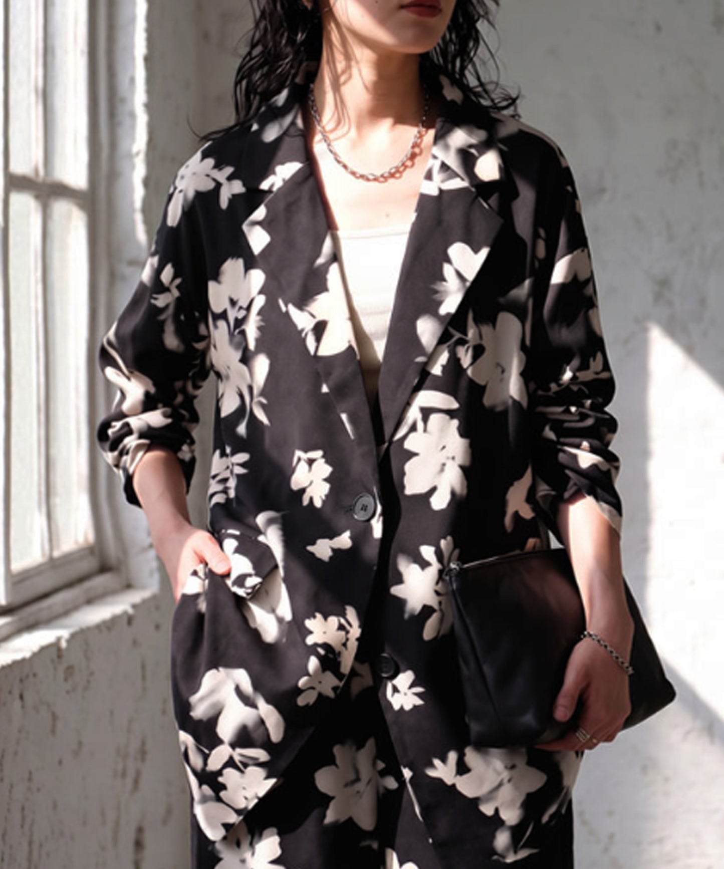 Floral Print Tailored Jacket Ladies