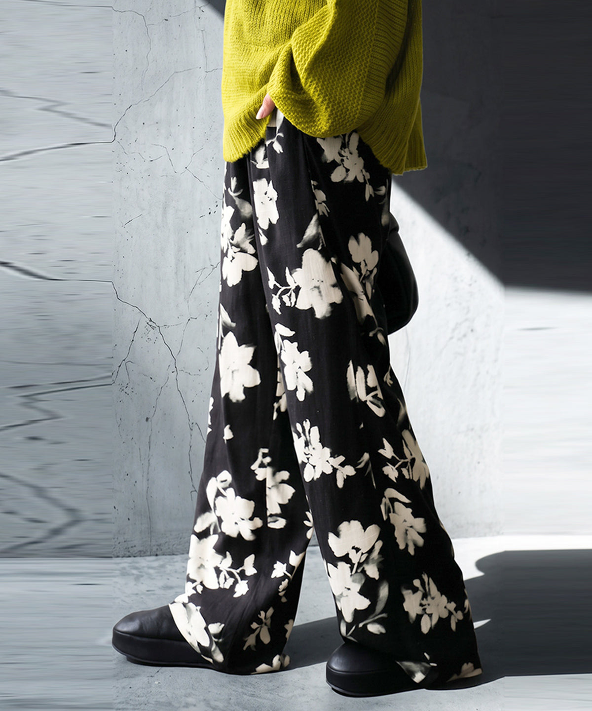 Floral Wide-Leg Pants Ladies