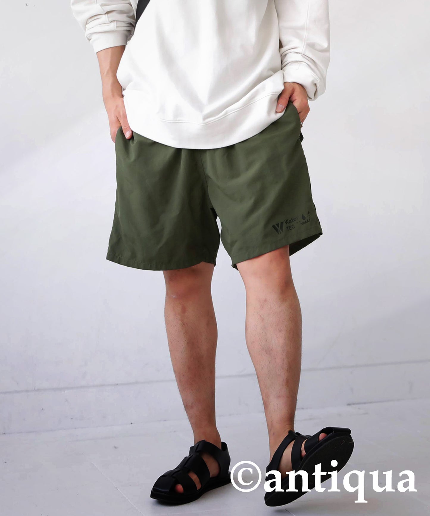 Water -repellent line pants for amphibious Men's shorts