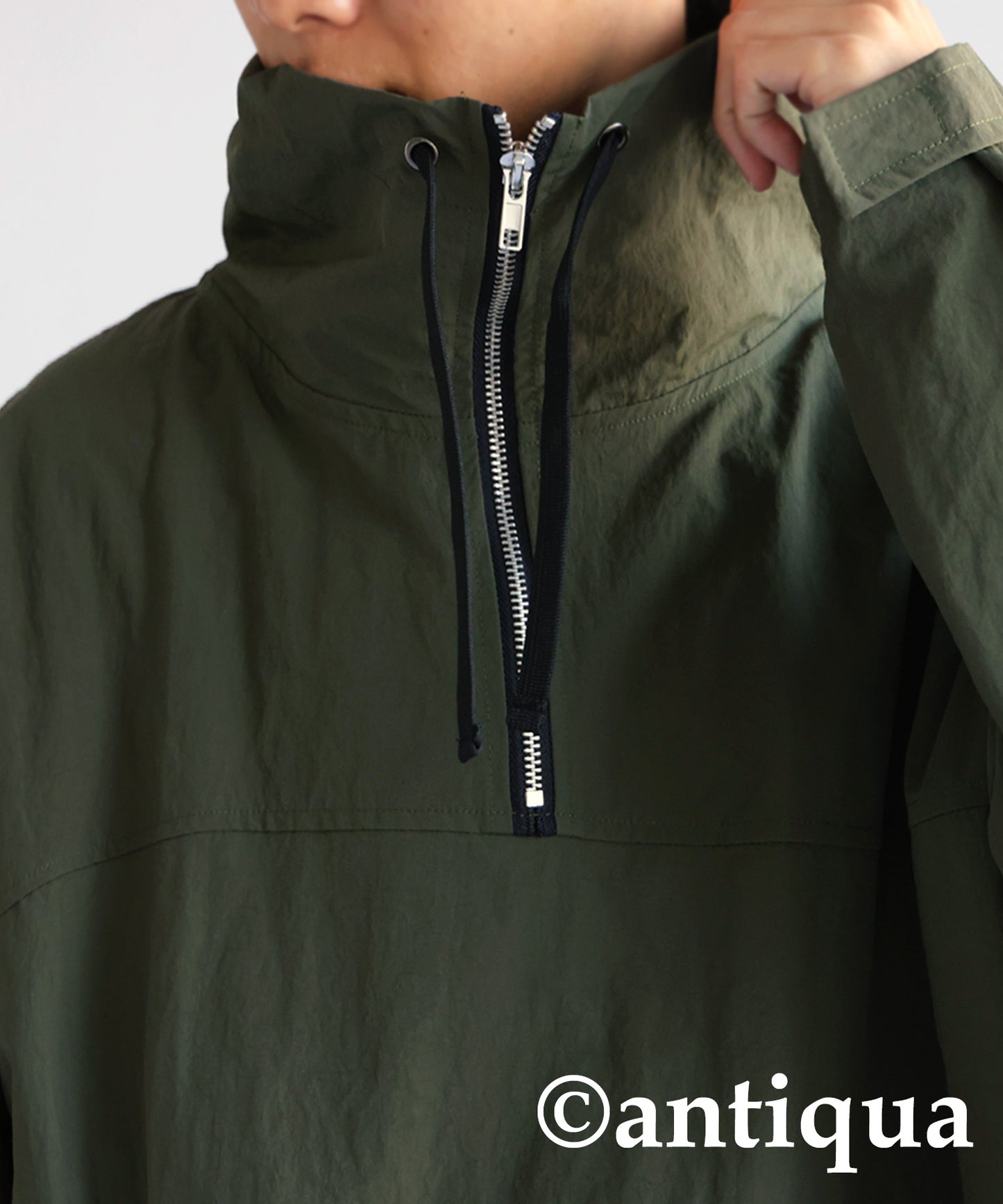 Water-repellent fabric military pull over jacket Men's