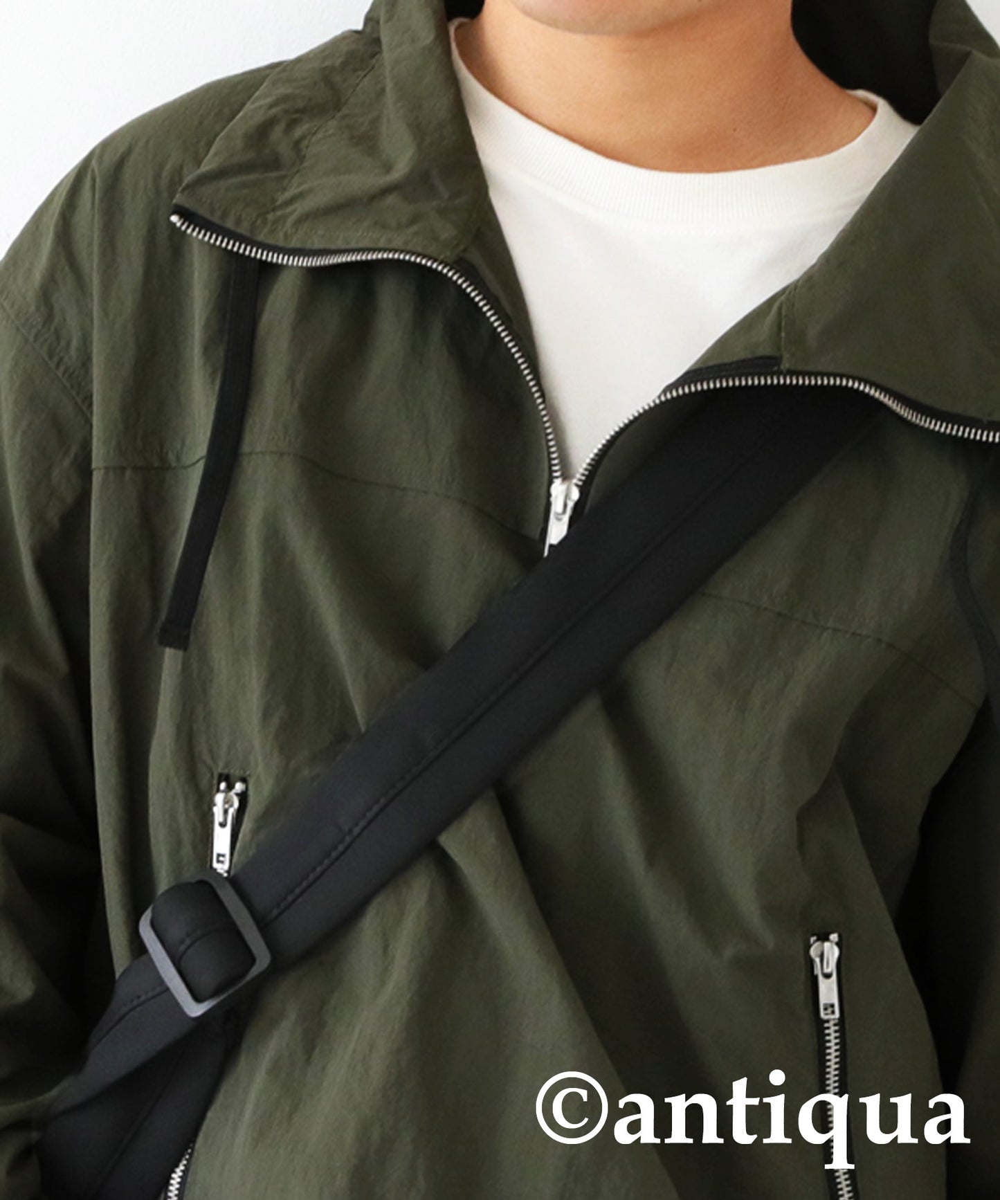 Water-repellent fabric military pull over jacket Men's