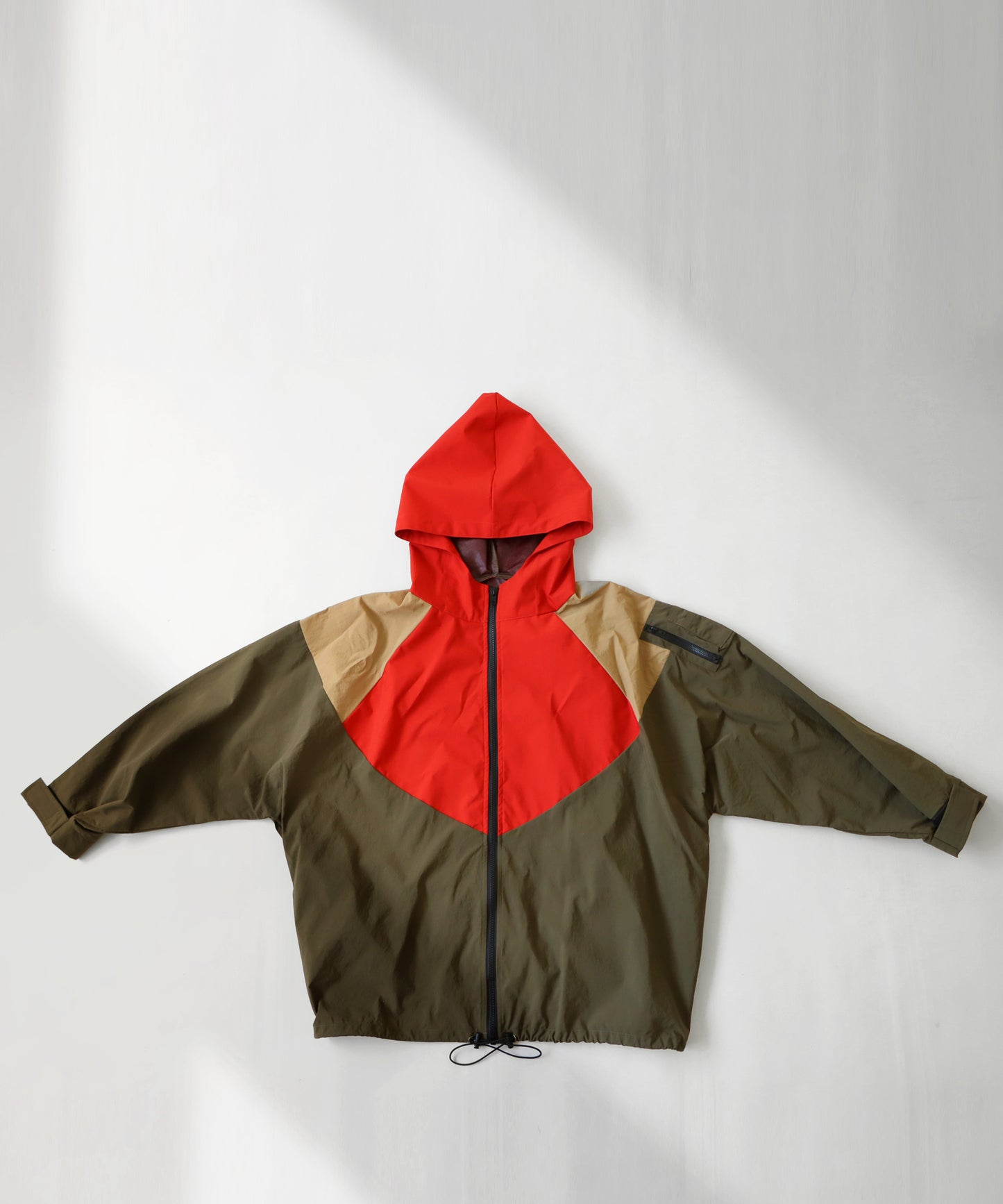 Water-Repellent Color Scheme Zip Hoodie Men's