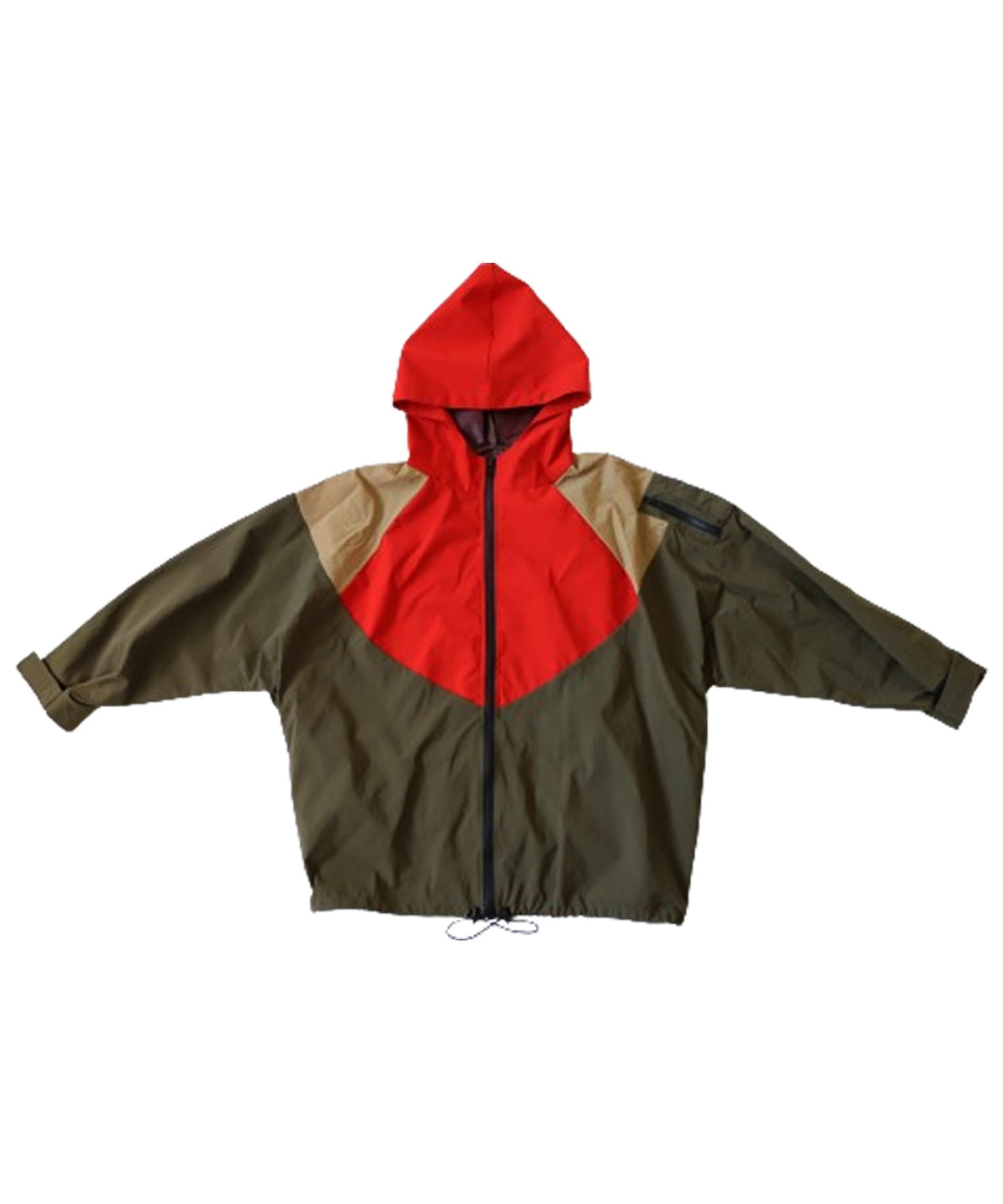 Water-Repellent Color Scheme Zip Hoodie Men's