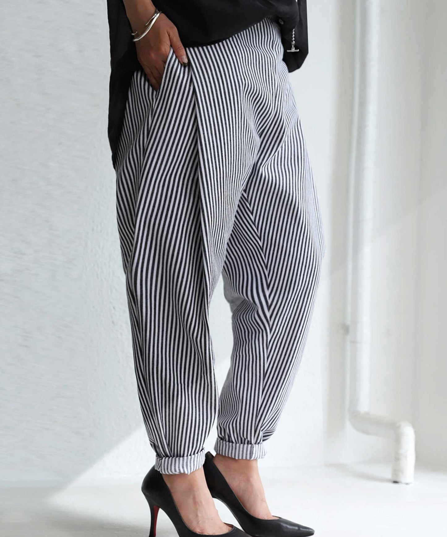 Striped tapered Ladies pants Ladies Bottoms