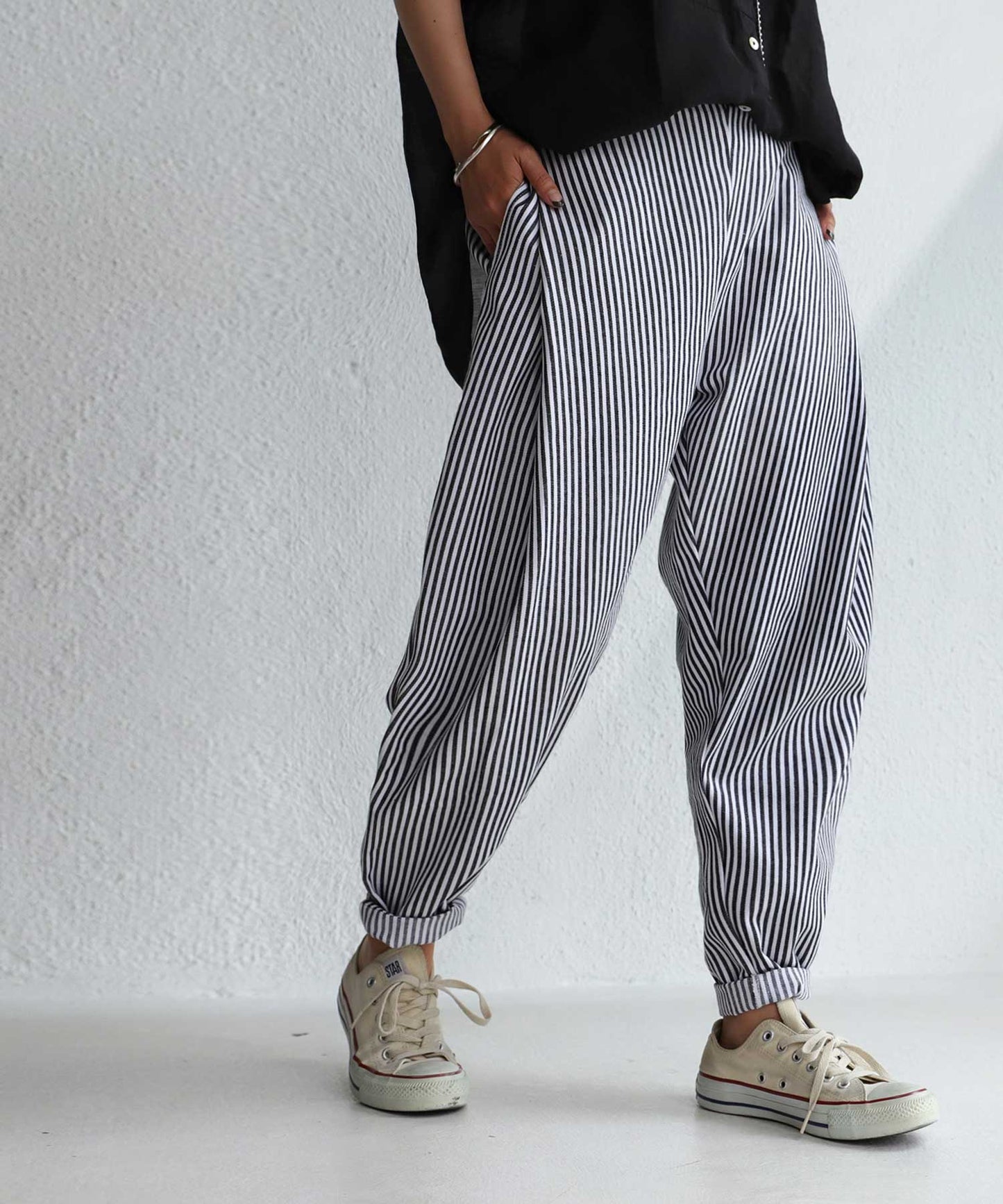 Striped tapered Ladies pants Ladies Bottoms