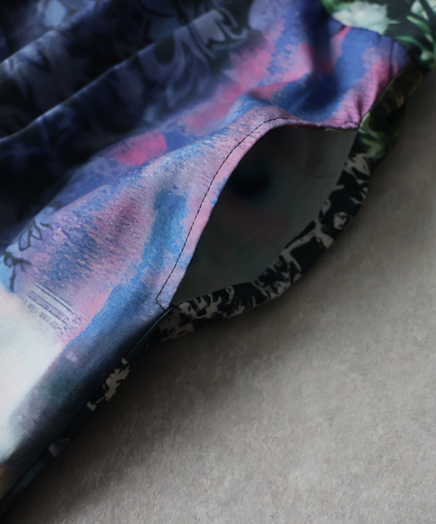 Color-Block Print Long Wide Pants Ladies