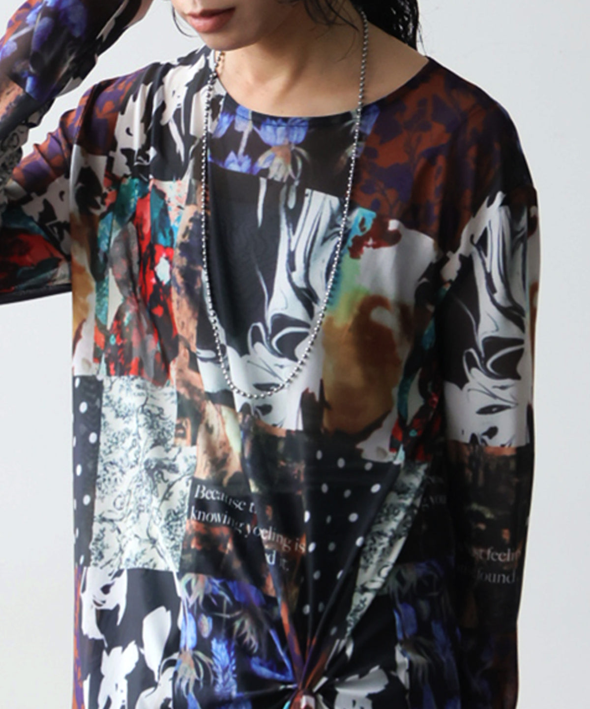 Archive Print Sheer Long Dress Ladies