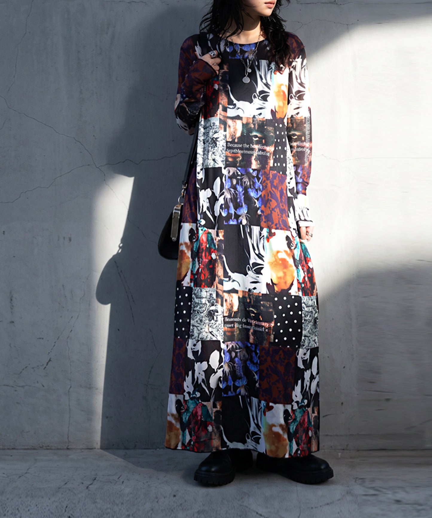 Archive Print Sheer Long Dress Ladies