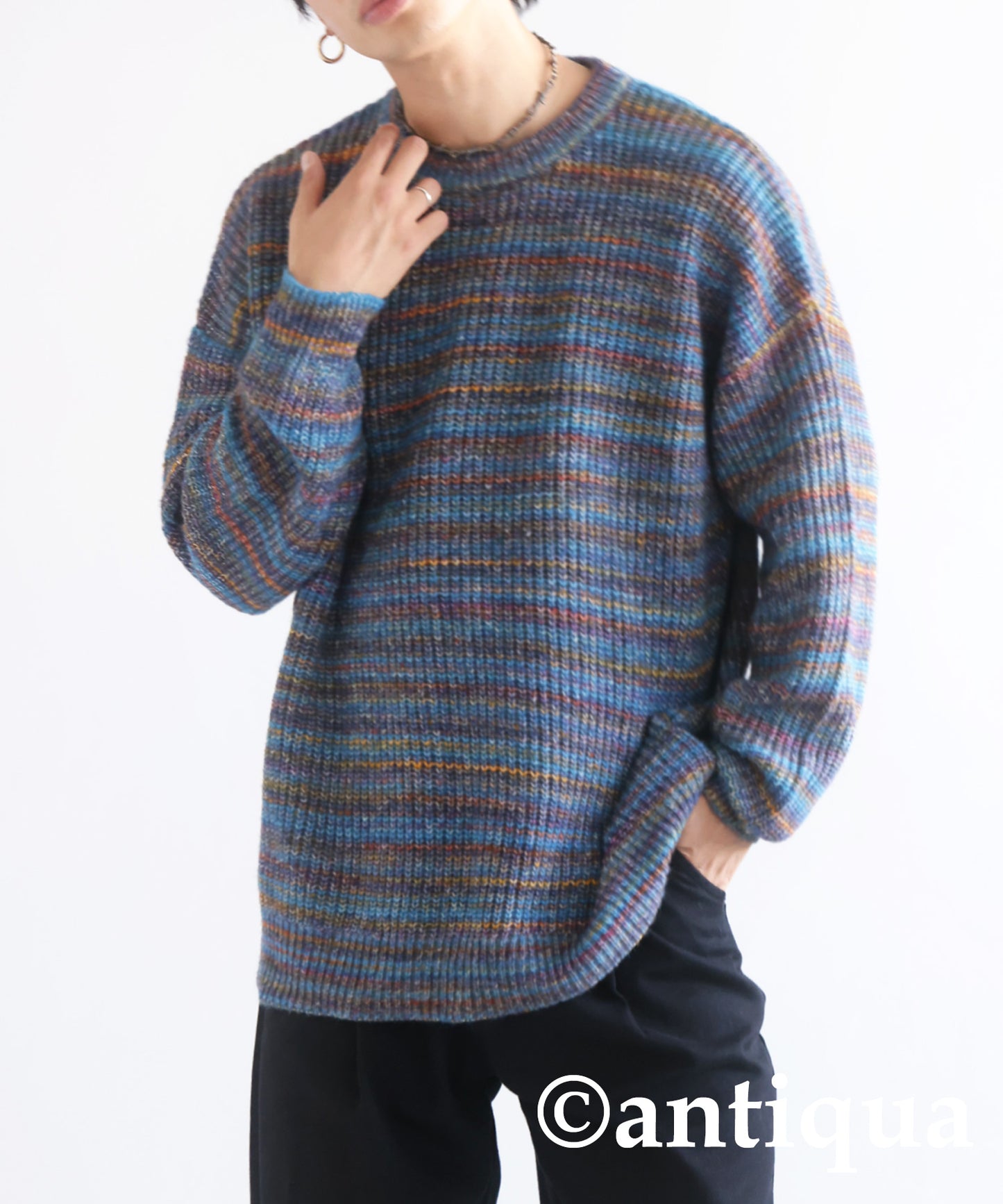 Men's melange knitting sweater