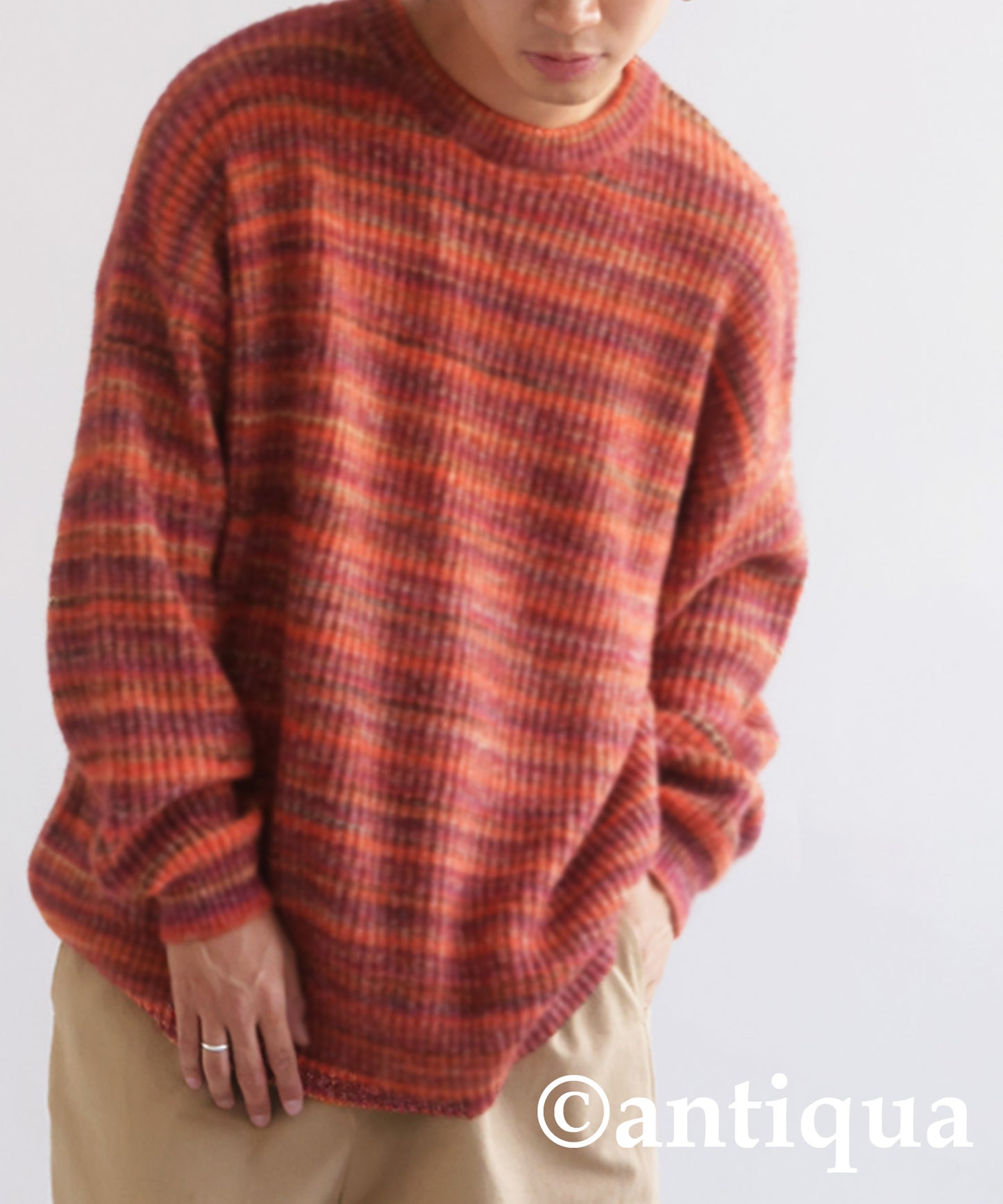 Men's melange knitting sweater