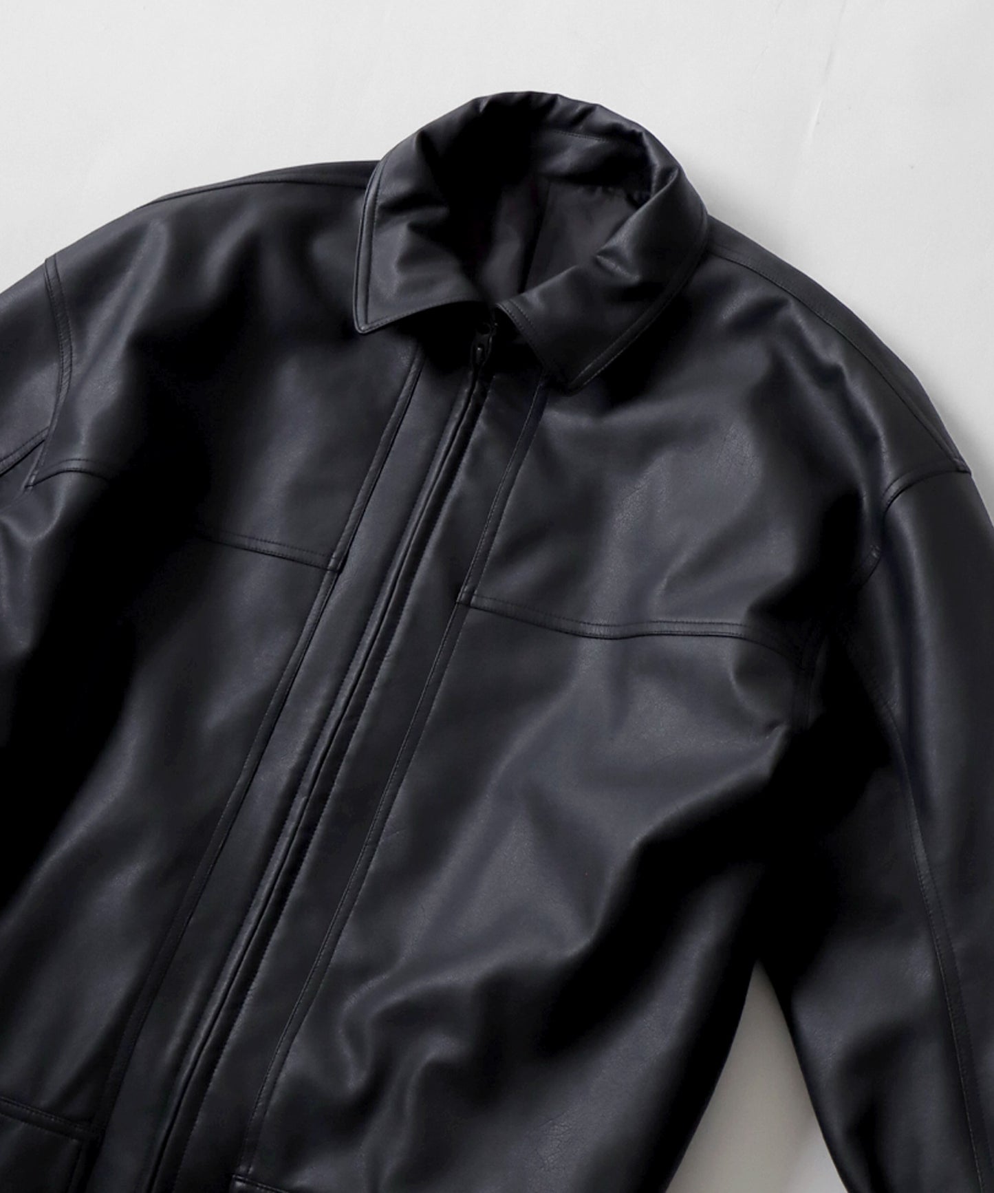 2way oversized fake leather blouson Men's