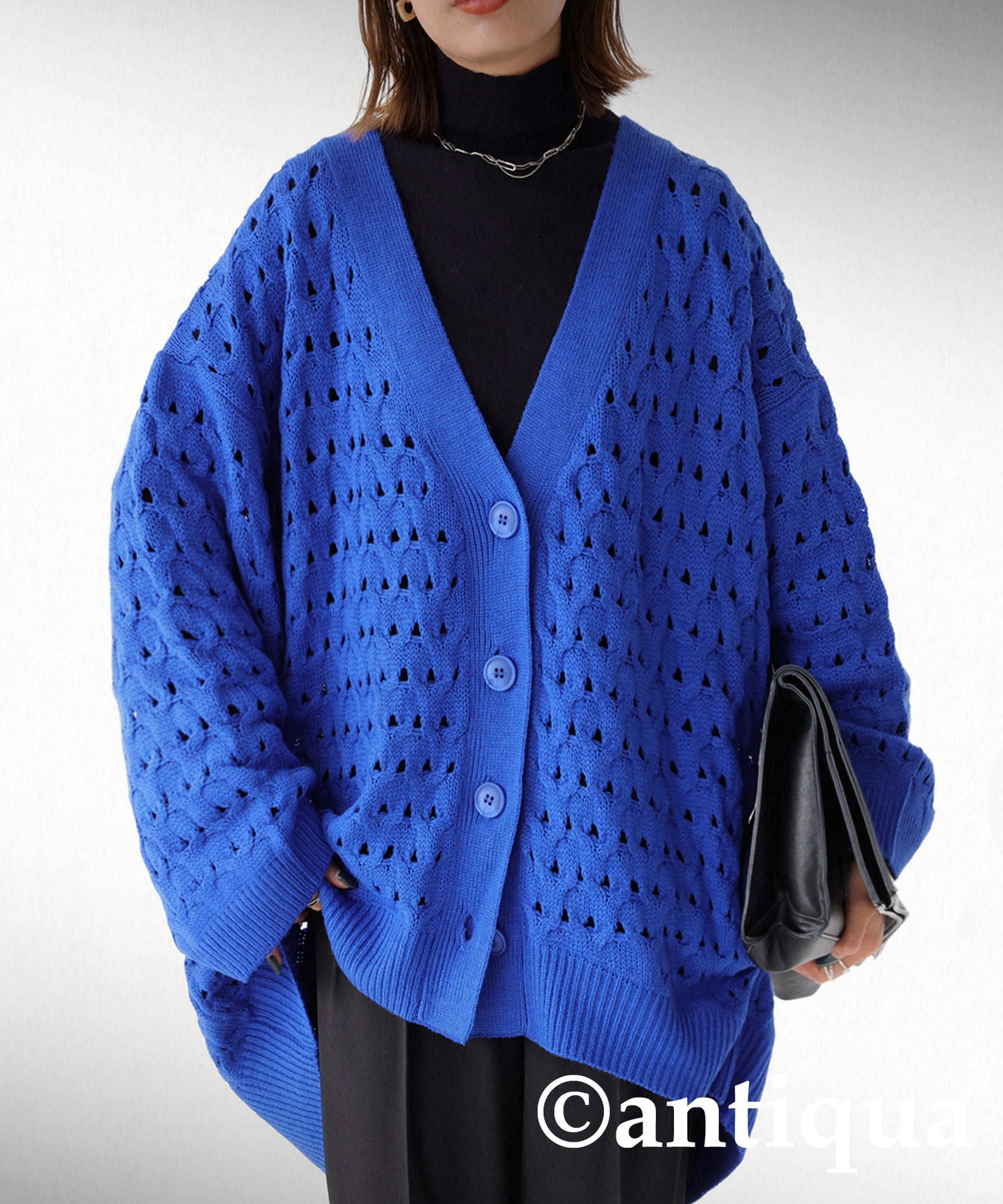 Openwork knitting Cardigan Ladies knit long sleeve