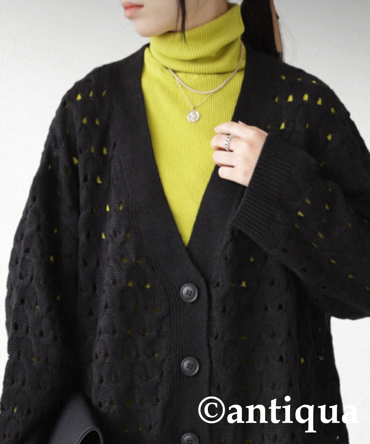 Openwork knitting Cardigan Ladies knit long sleeve