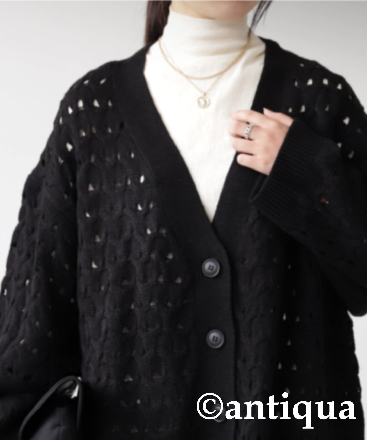 Openwork knitting Cardigan Ladies knit long sleeve