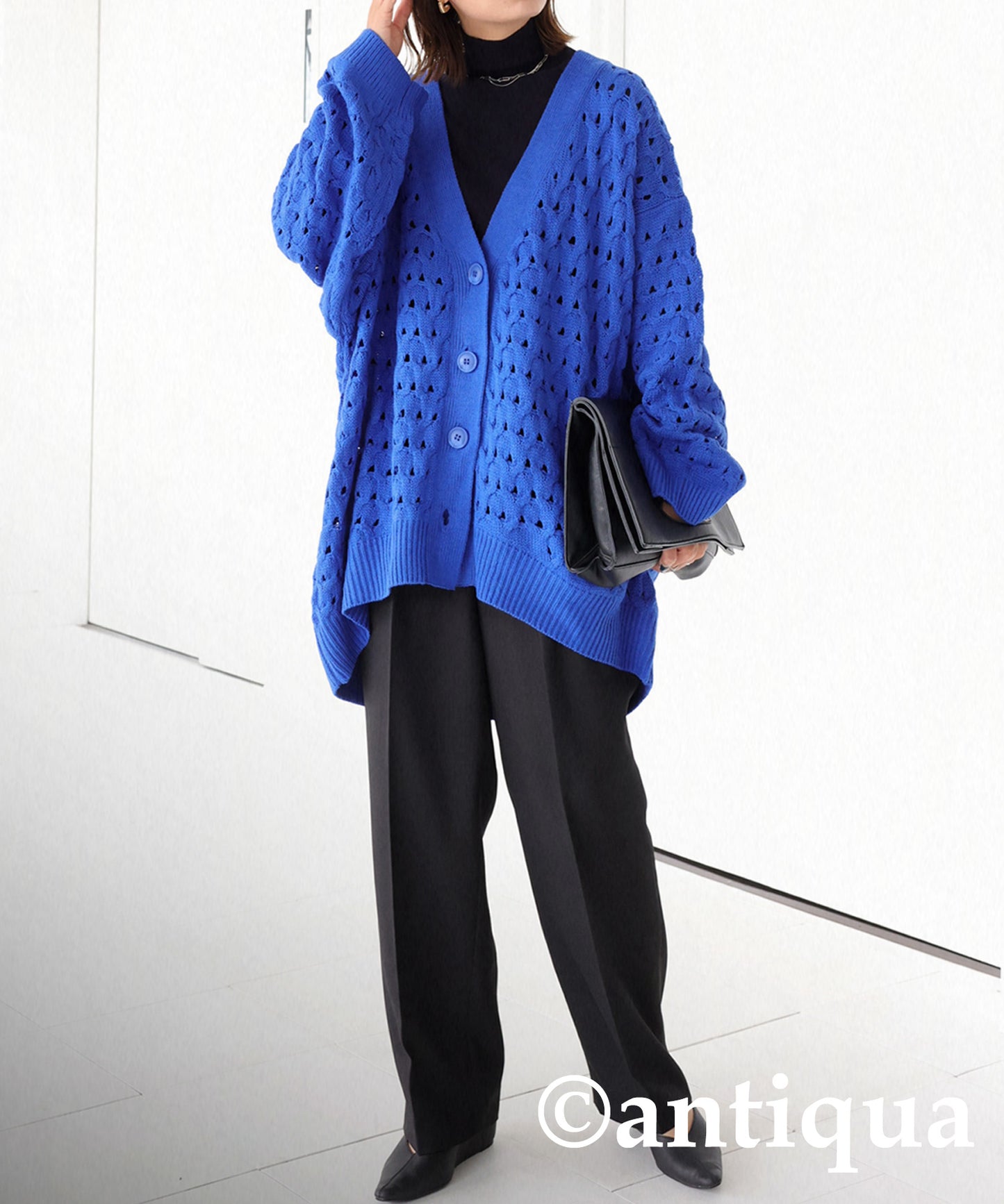 Openwork knitting Cardigan Ladies knit long sleeve