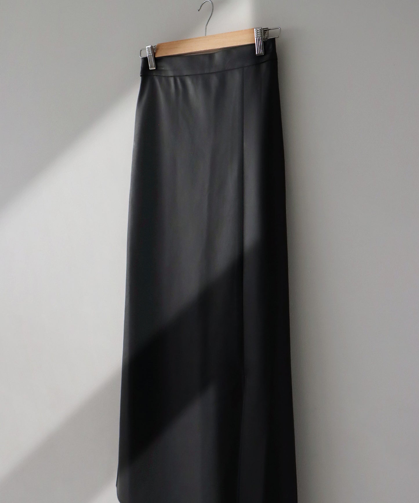 Ladies tight long skirt vegan leather