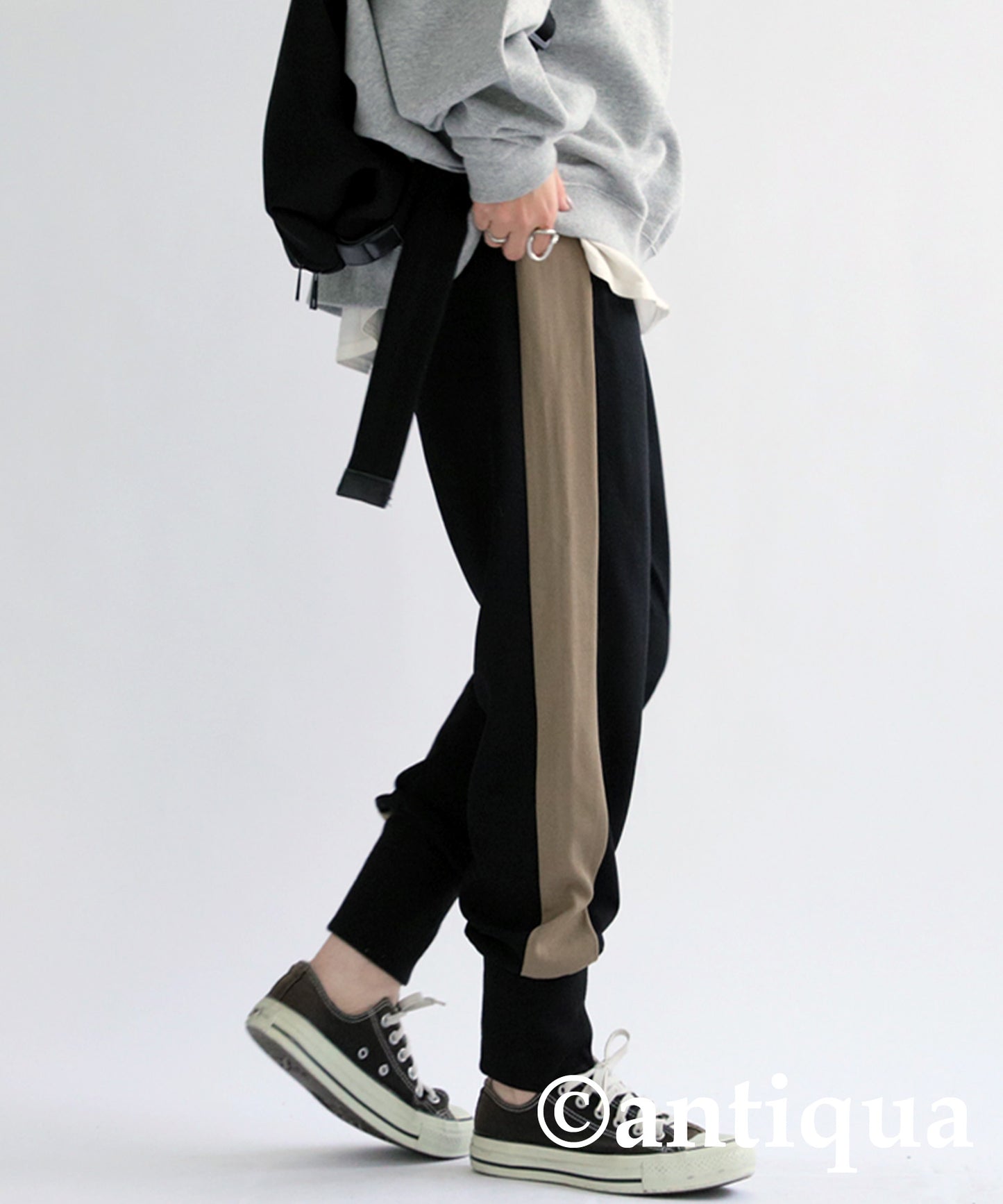 Color Scheme Hem Rib Pants Ladies