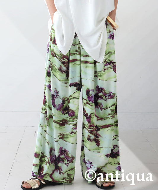 Art Pattern Wide Pants Ladies