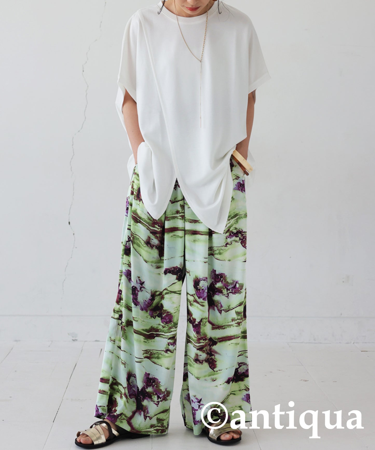 Art Pattern Wide Pants Ladies