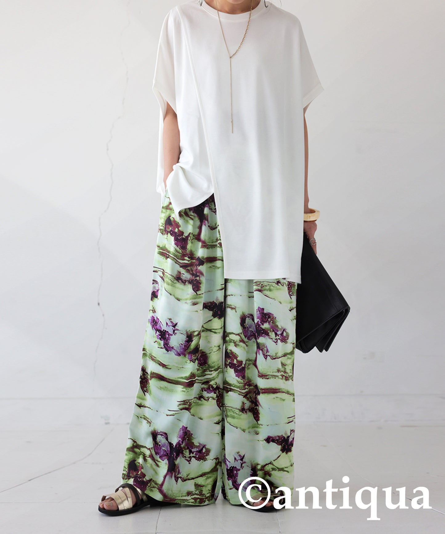 Art Pattern Wide Pants Ladies