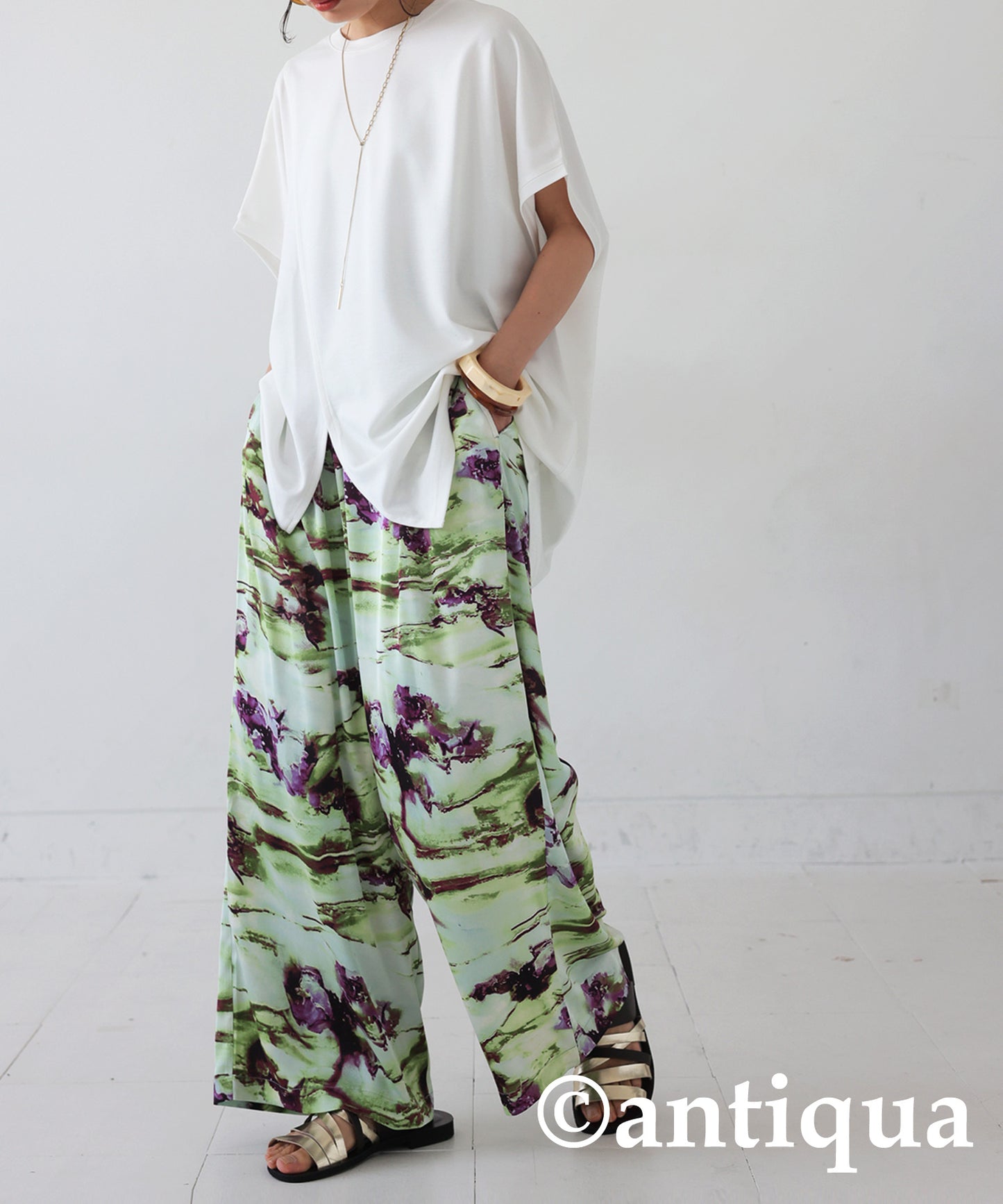 Art Pattern Wide Pants Ladies