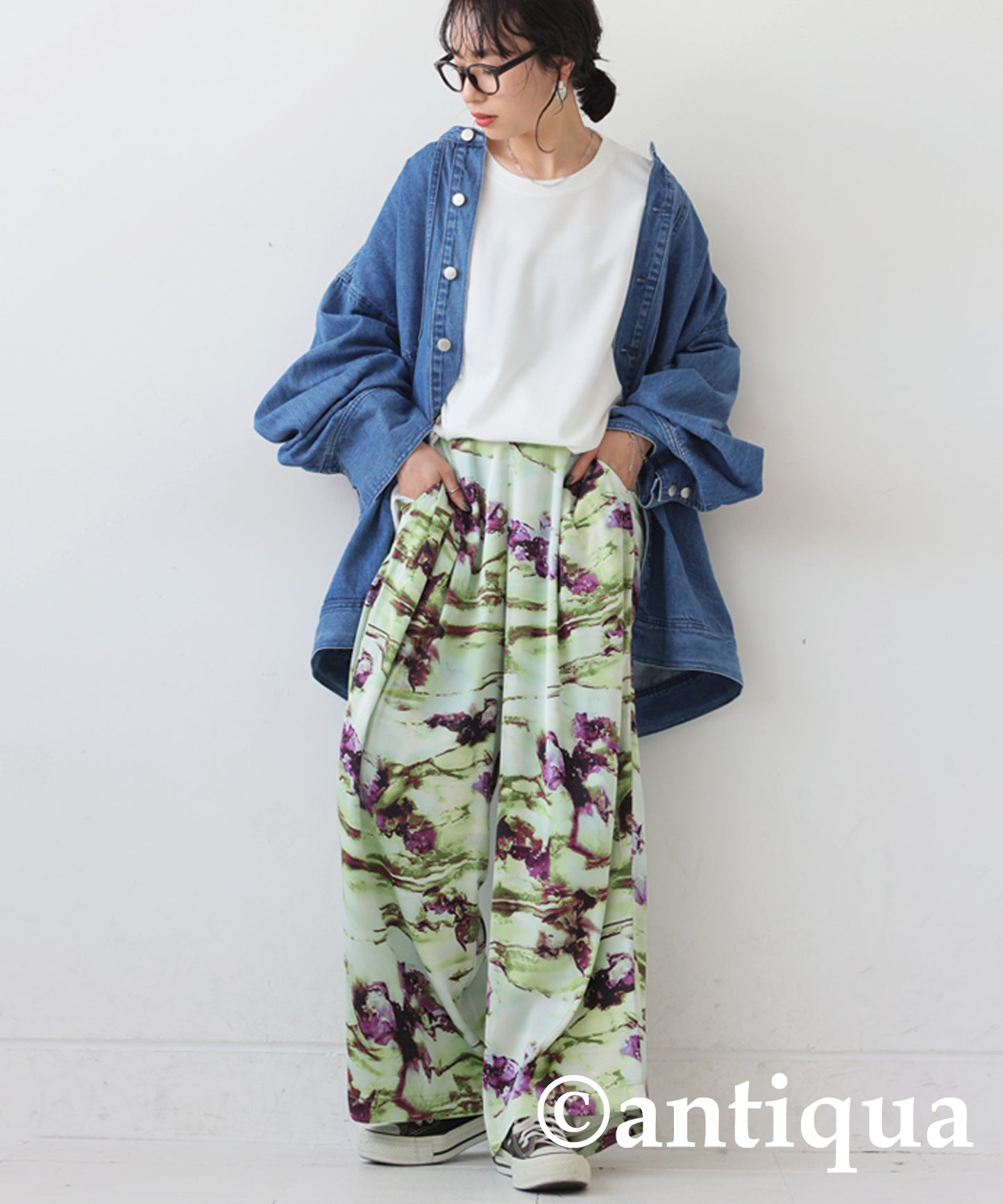 Art Pattern Wide Pants Ladies