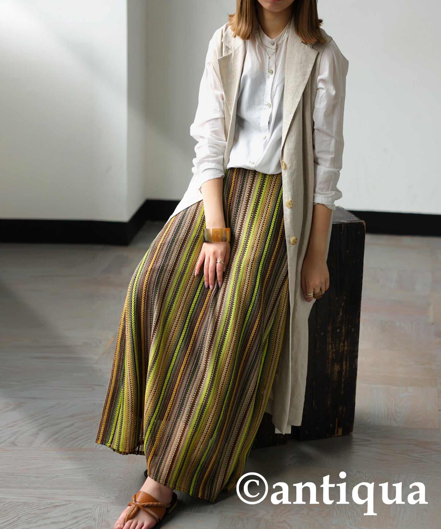 Striped Knit Skirt Ladies