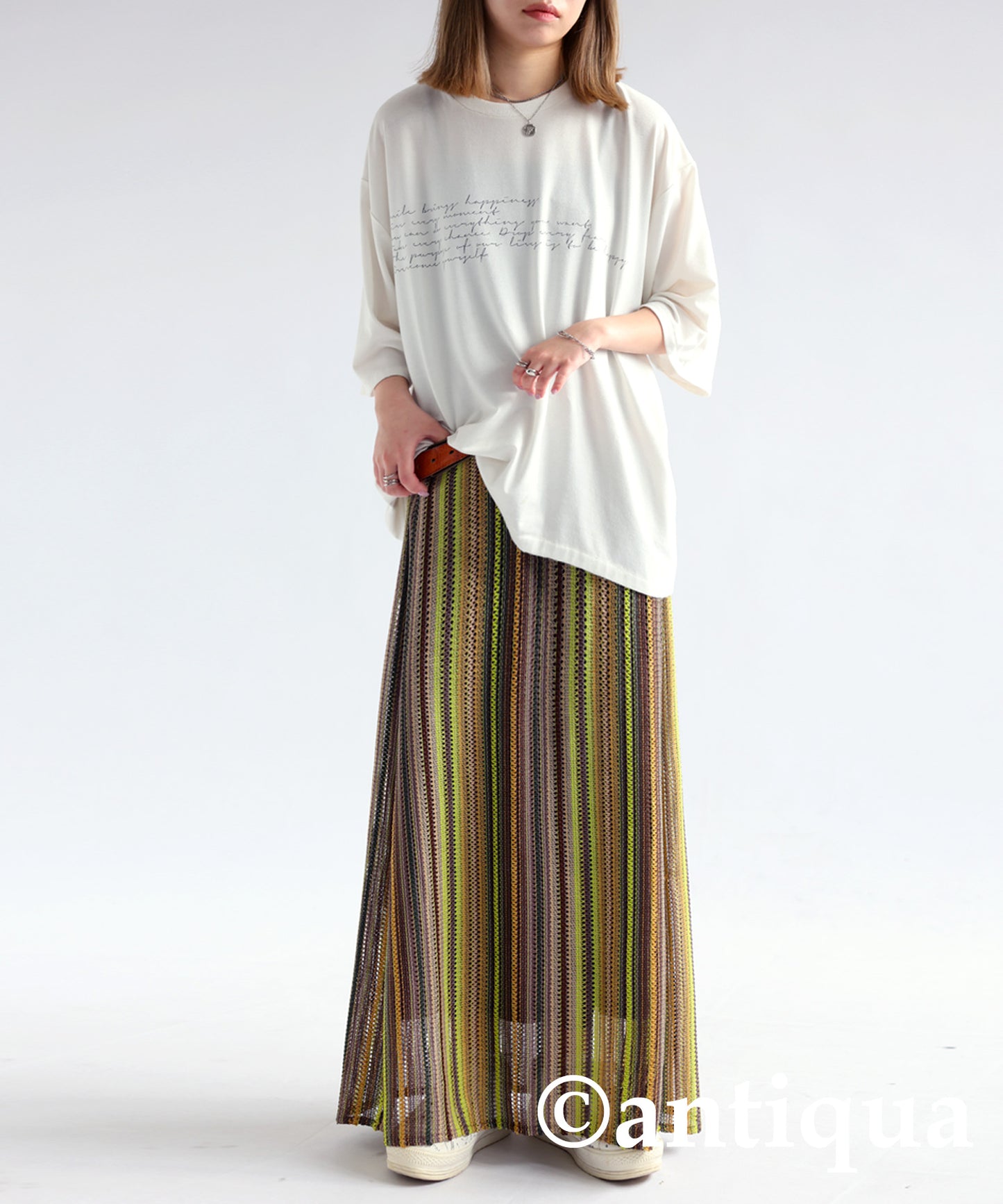 Striped Knit Skirt Ladies