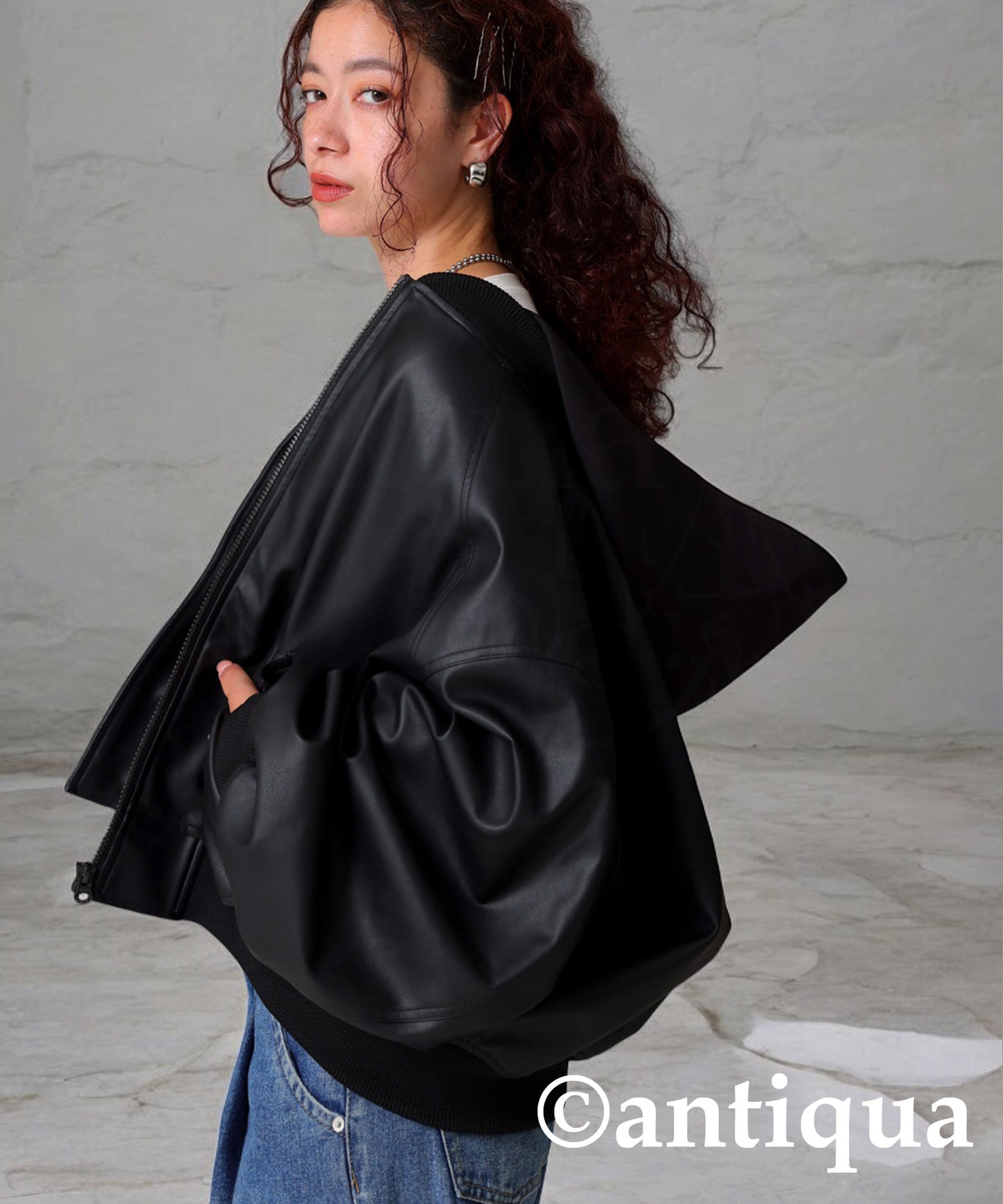 Vegan Leather Blouson Ladies