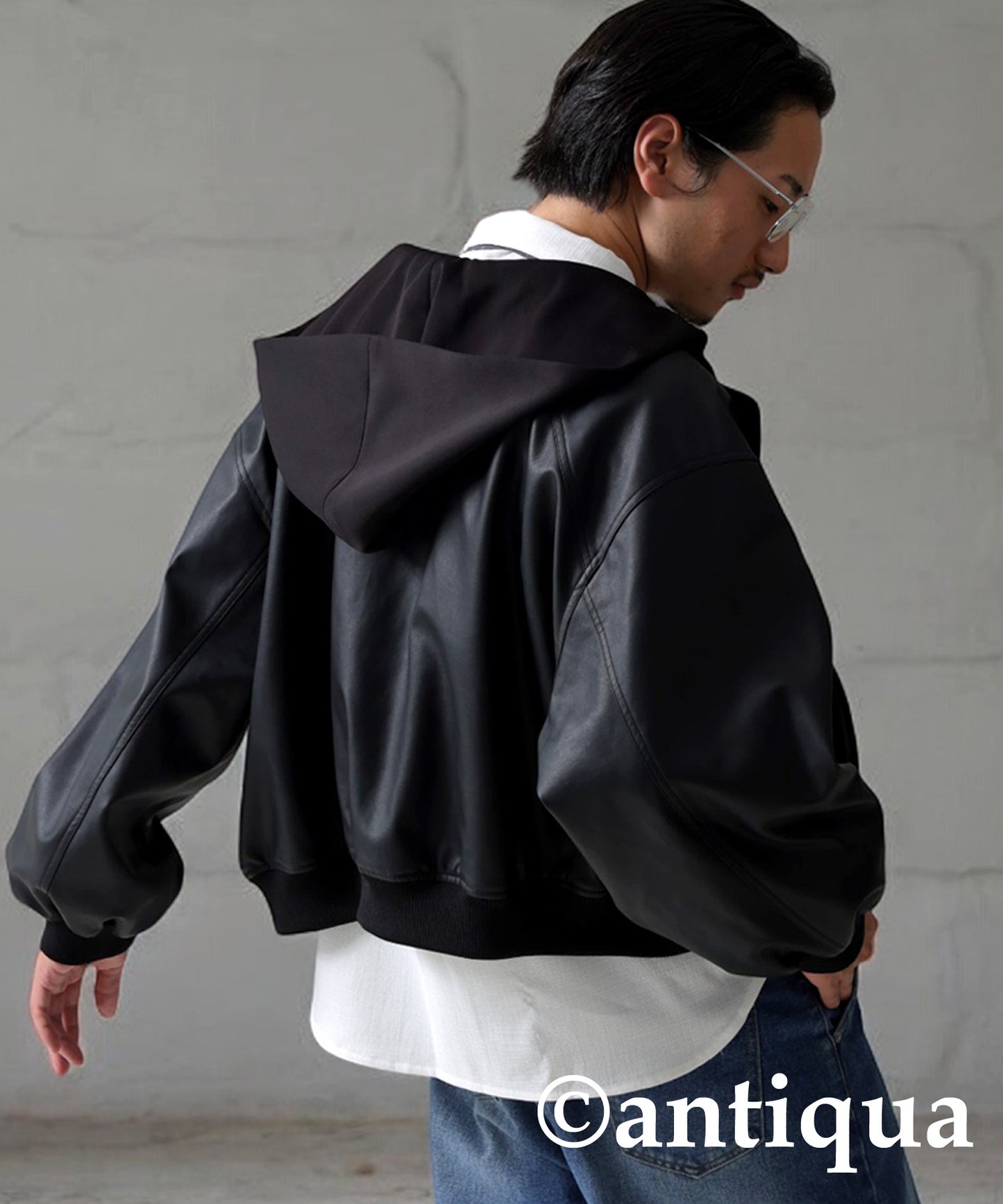 Vegan Leather Blouson Men's