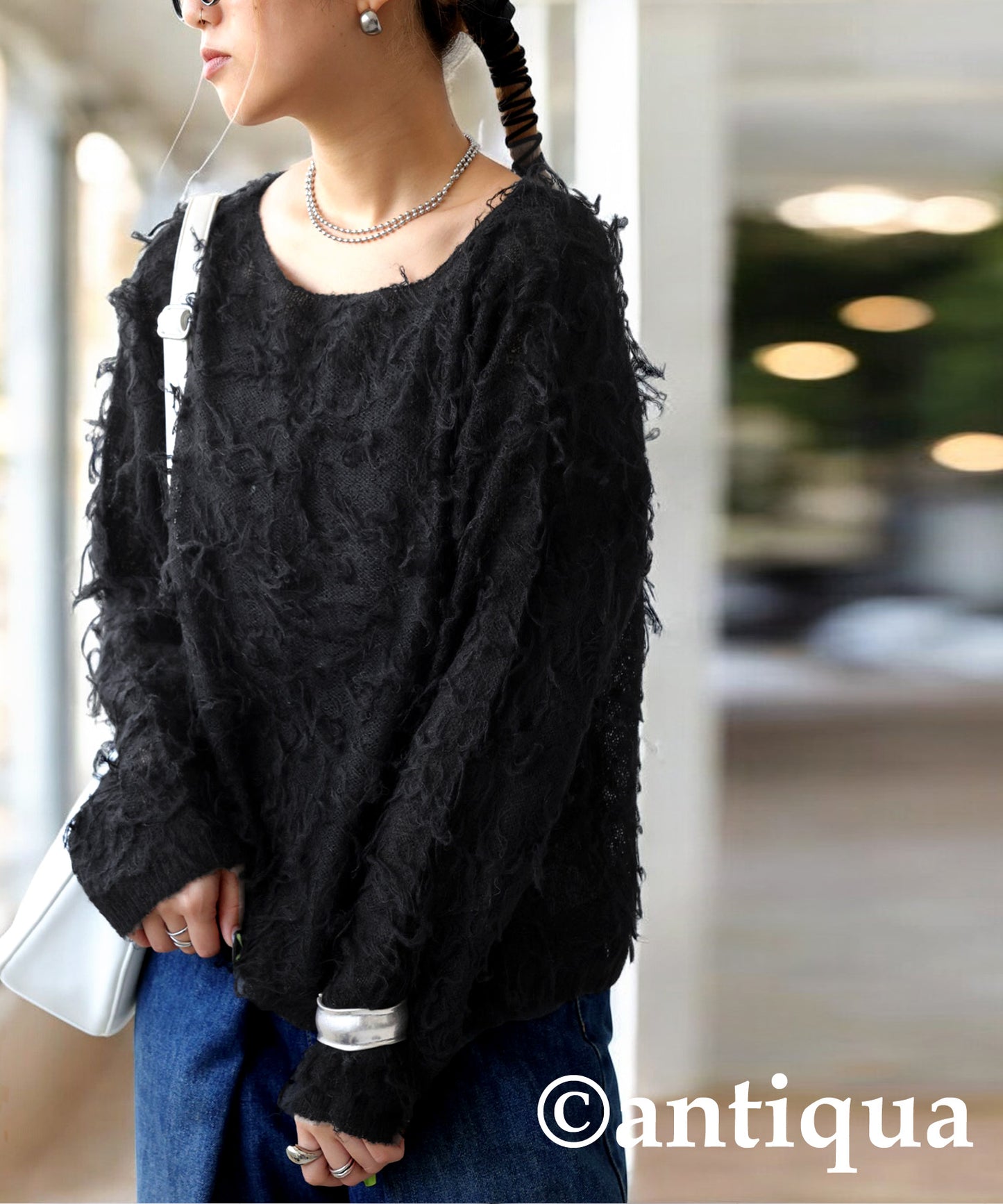 Fringe Sheer Knit Ladies