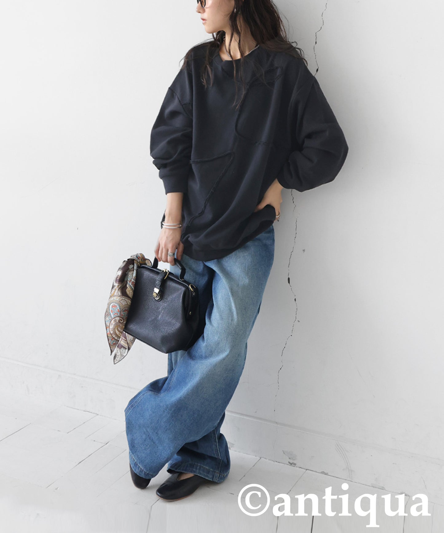 Raw Edge Design Sweatshirts Ladies